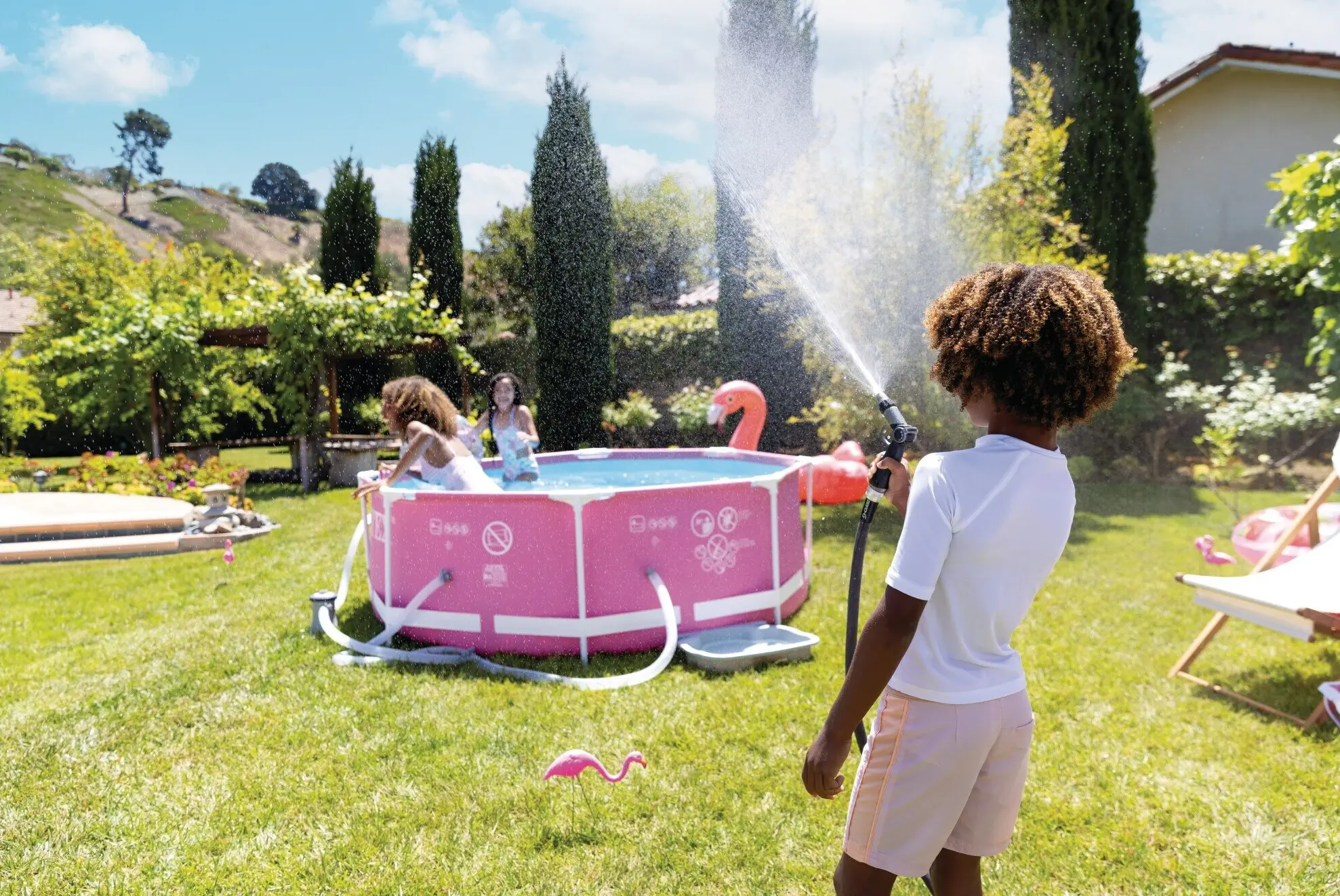 Piscina cu cadru Intex 28290 (Pink/Blue) - 3