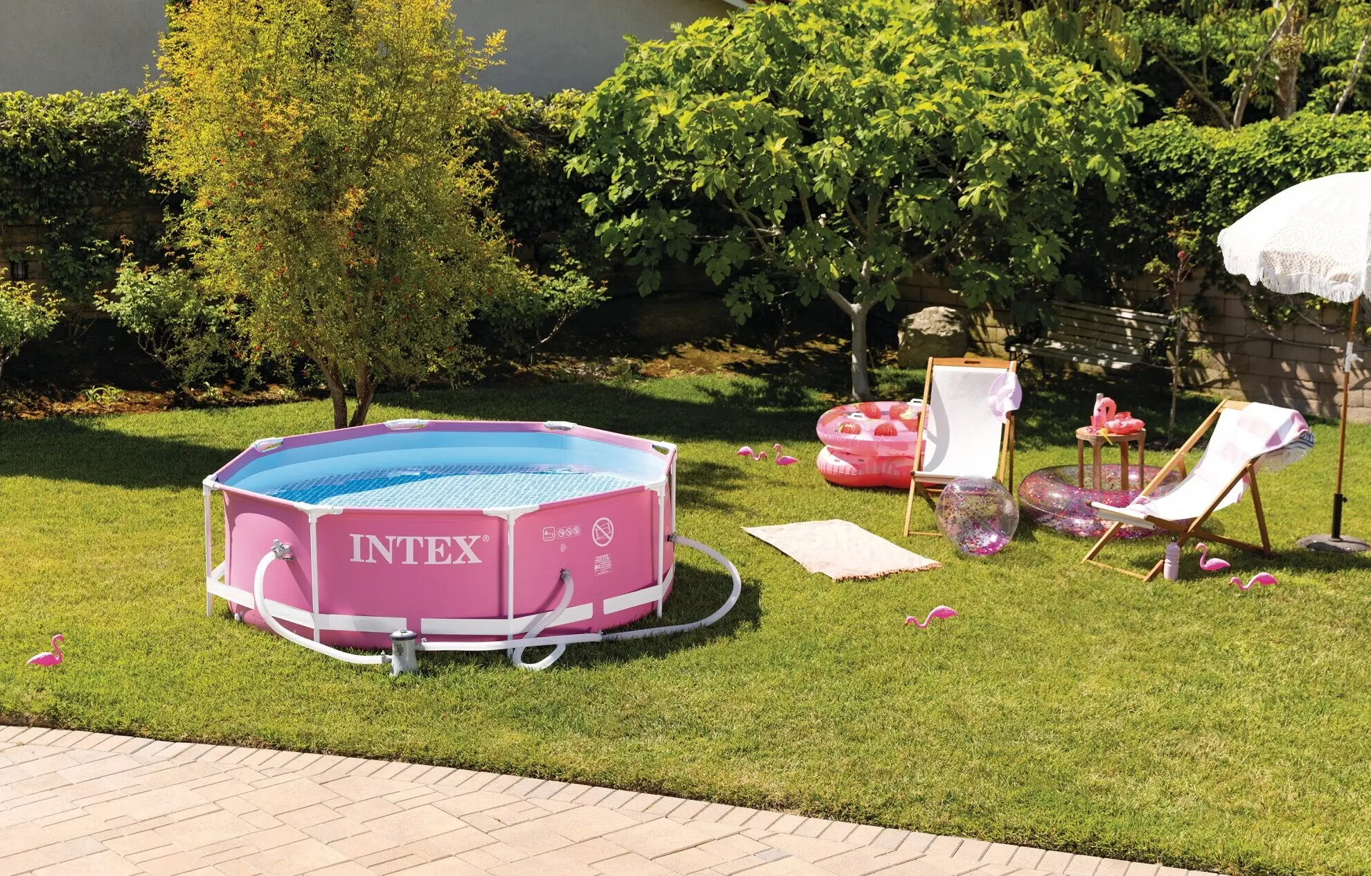 Piscina cu cadru Intex 28290 (Pink/Blue) - 6