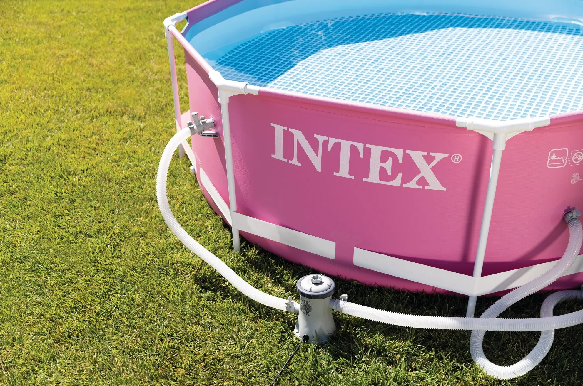 Piscina cu cadru Intex 28290 (Pink/Blue) - 7