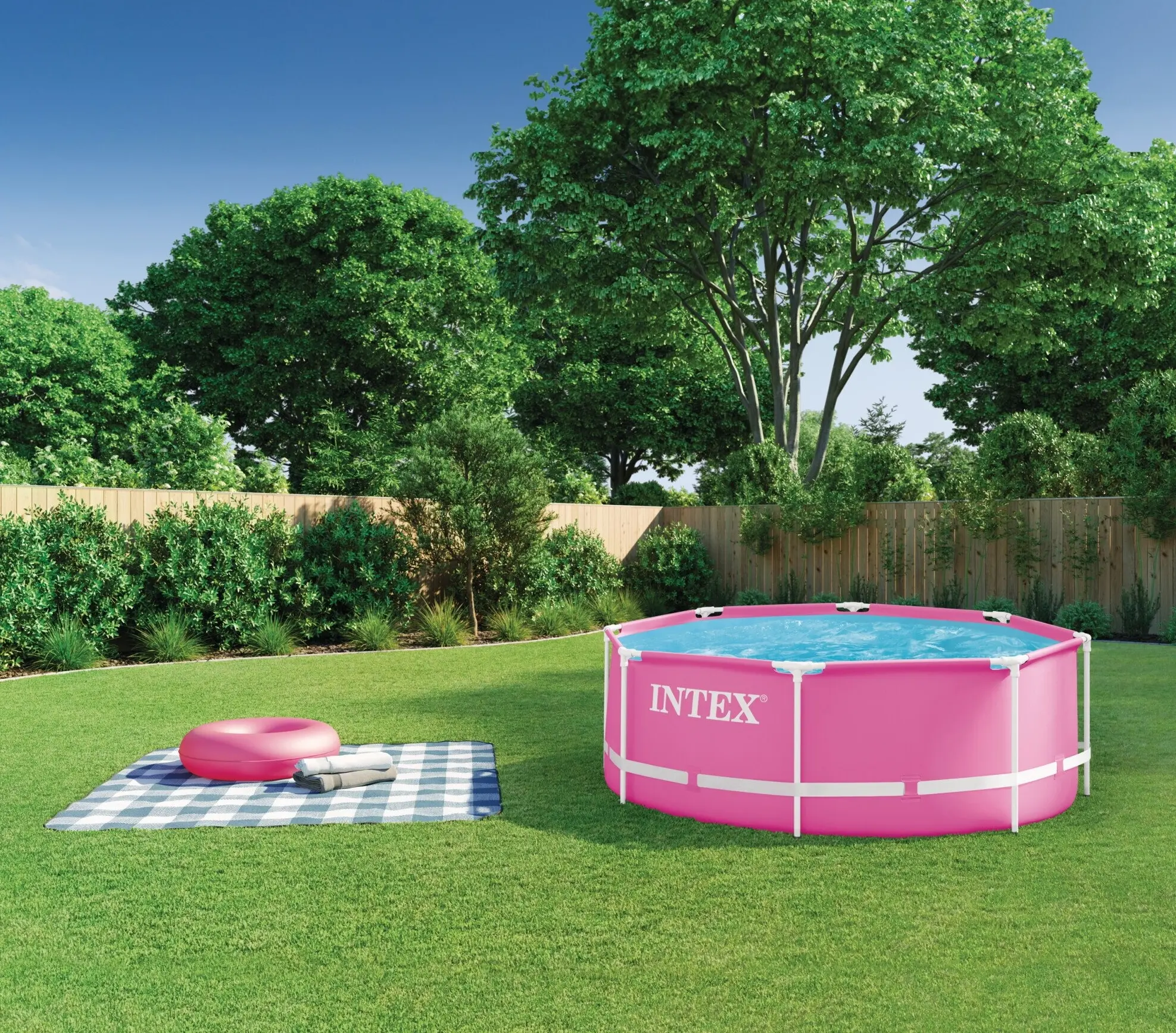 Piscina cu cadru Intex 28290 (Pink/Blue) - 8