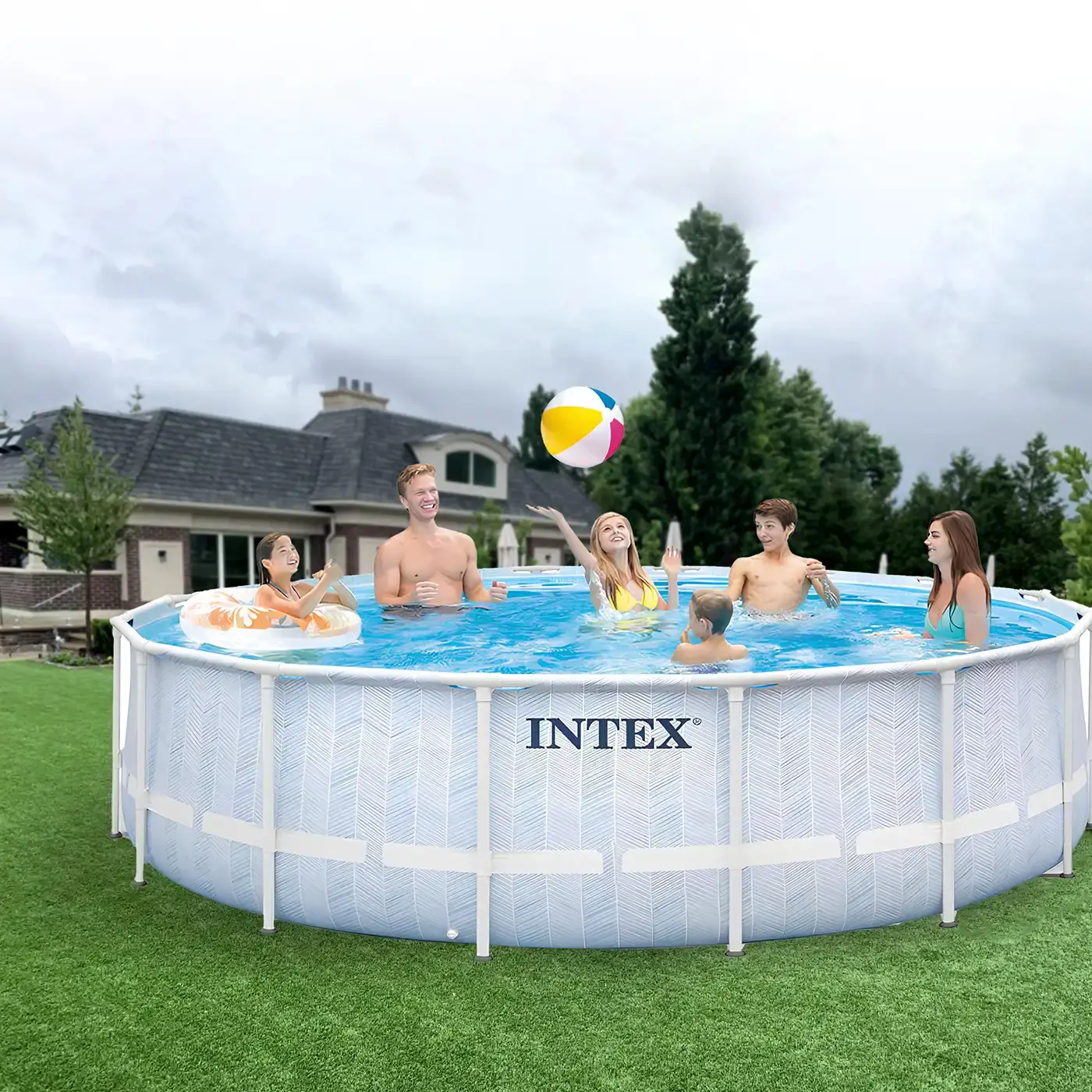 Piscina cu cadru Intex Chevron Prism Frame Premium 26746 (Grey)