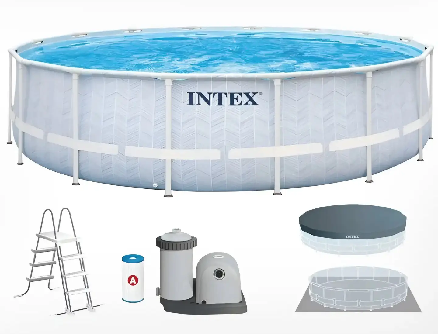 Piscina cu cadru Intex Chevron Prism Frame Premium 26746 (Grey)