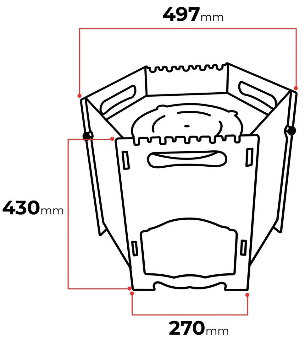 Grătar pliabil Art Flame Pablo (Black)