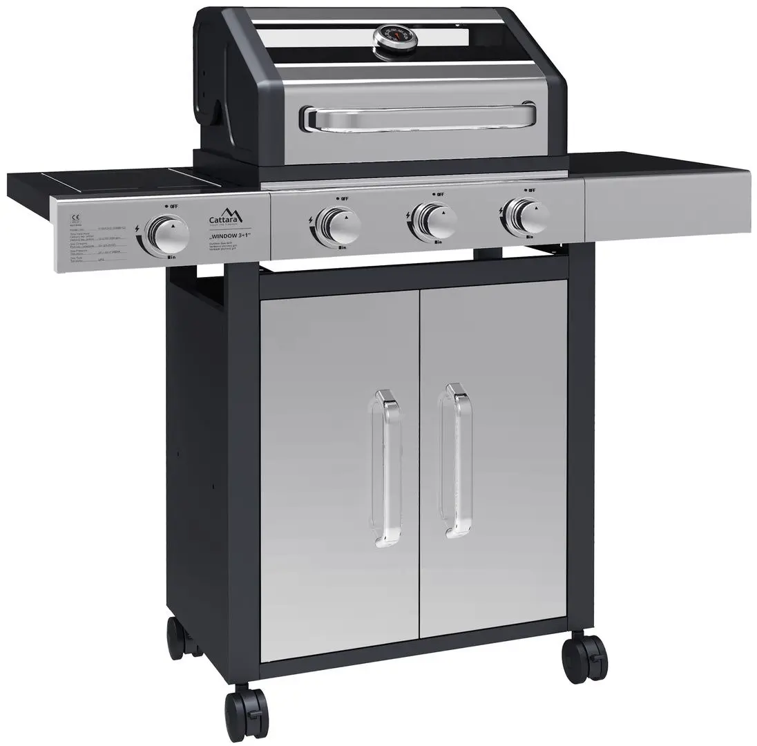 Gratar pe gaz Cattara Window 3+1 (Inox/Black)