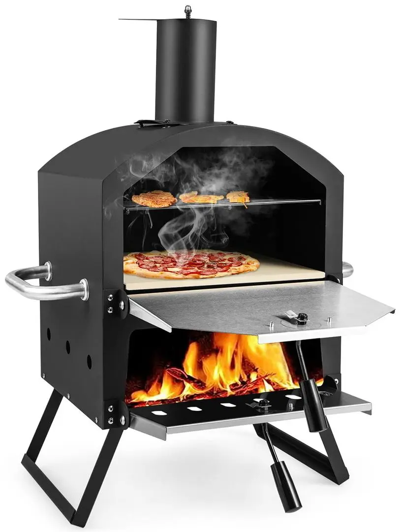Cuptor pentru pizza Costway NP10814BK (Black/Silver)
