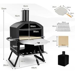 Cuptor pentru pizza Costway NP10814BK (Black/Silver) Thumb