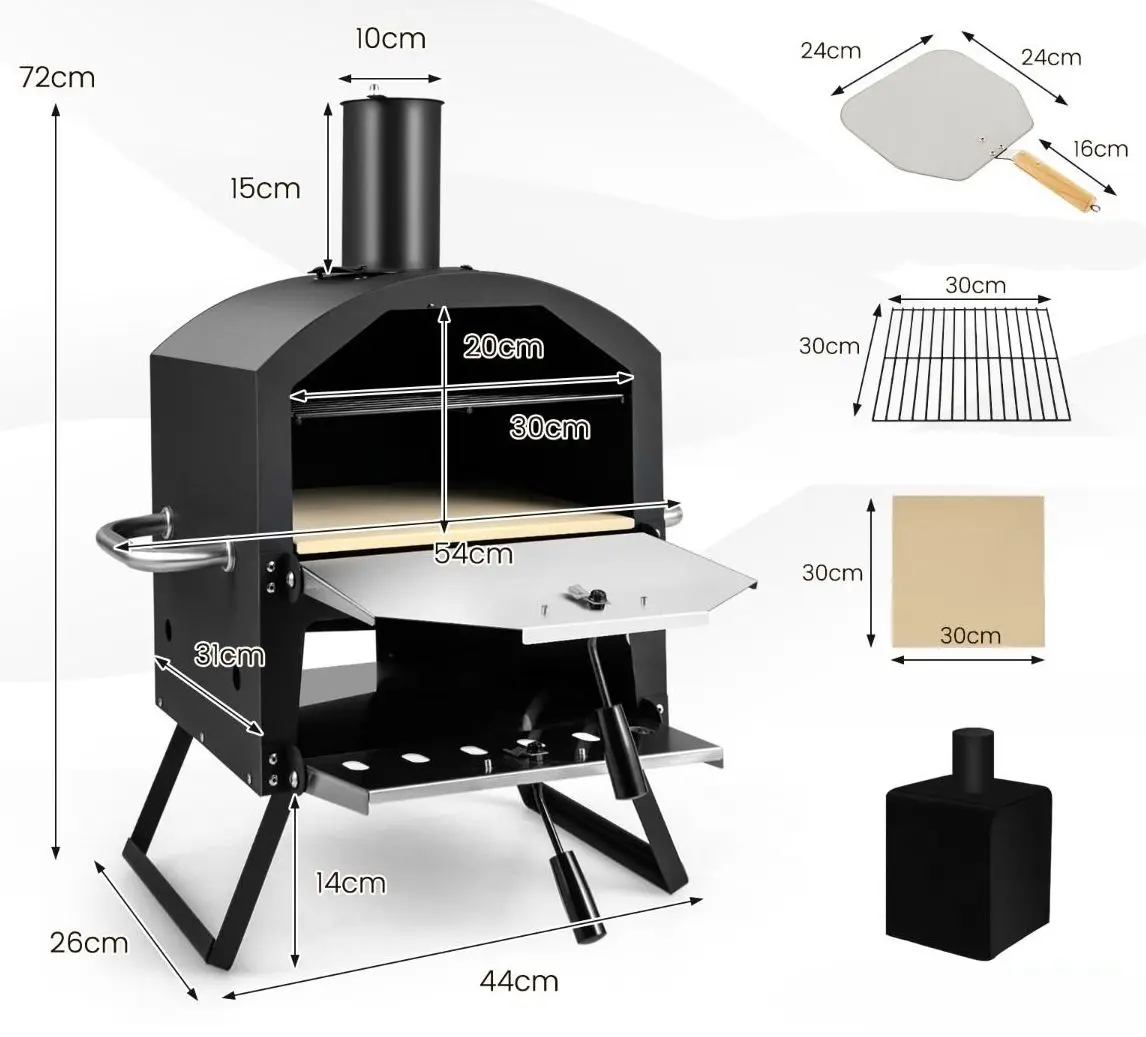 Cuptor pentru pizza Costway NP10814BK (Black/Silver)