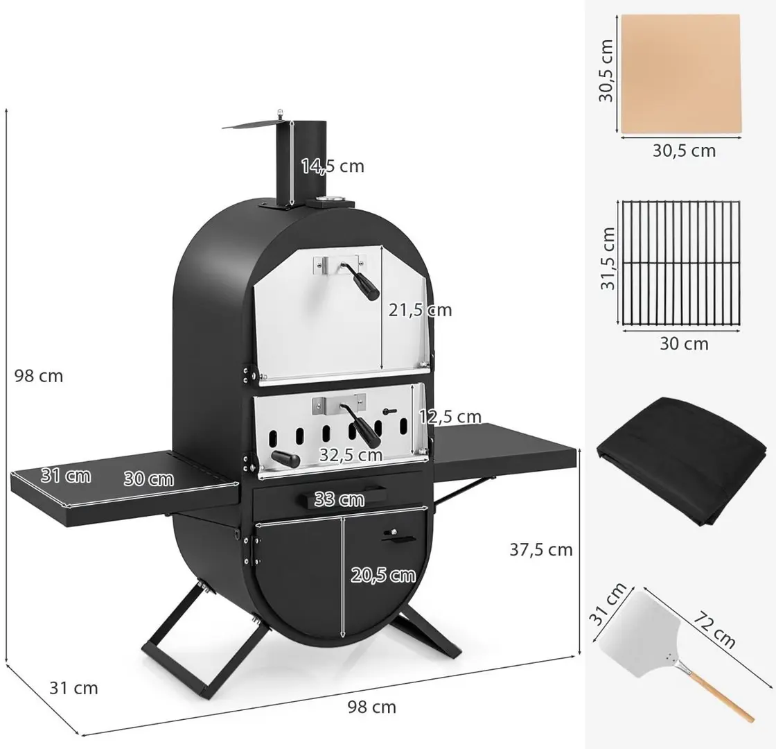 Cuptor pentru pizza Costway NP11738 (Black) - 4