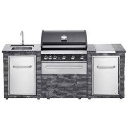 Bucatarie de exterior cu gratar pe gaz Grandhall Stone Island K04000235B + Maxim G5IB (Grey/Black) Thumb