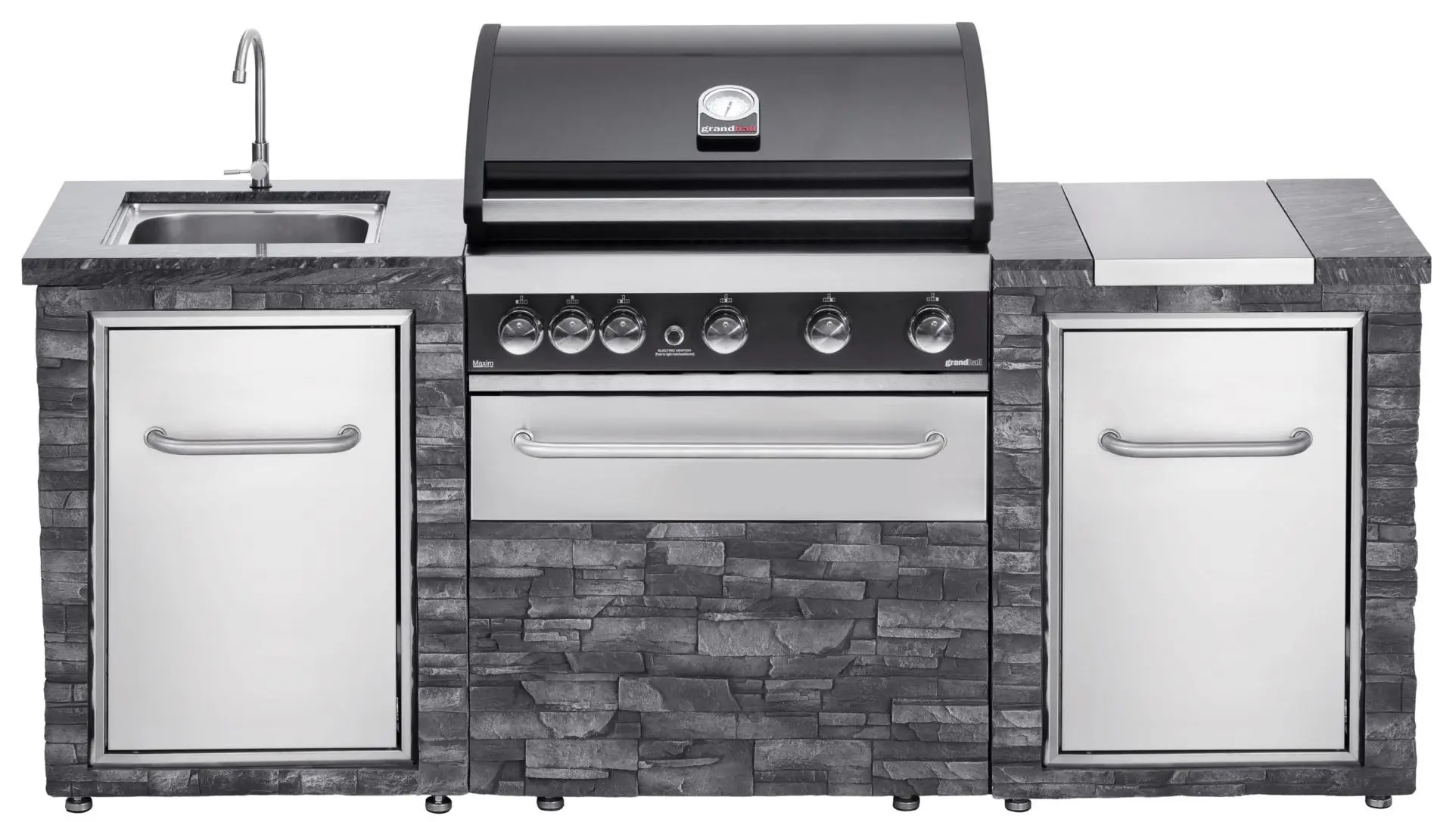 Bucatarie de exterior cu gratar pe gaz Grandhall Stone Island K04000235B + Maxim G5IB (Grey/Black) - 2