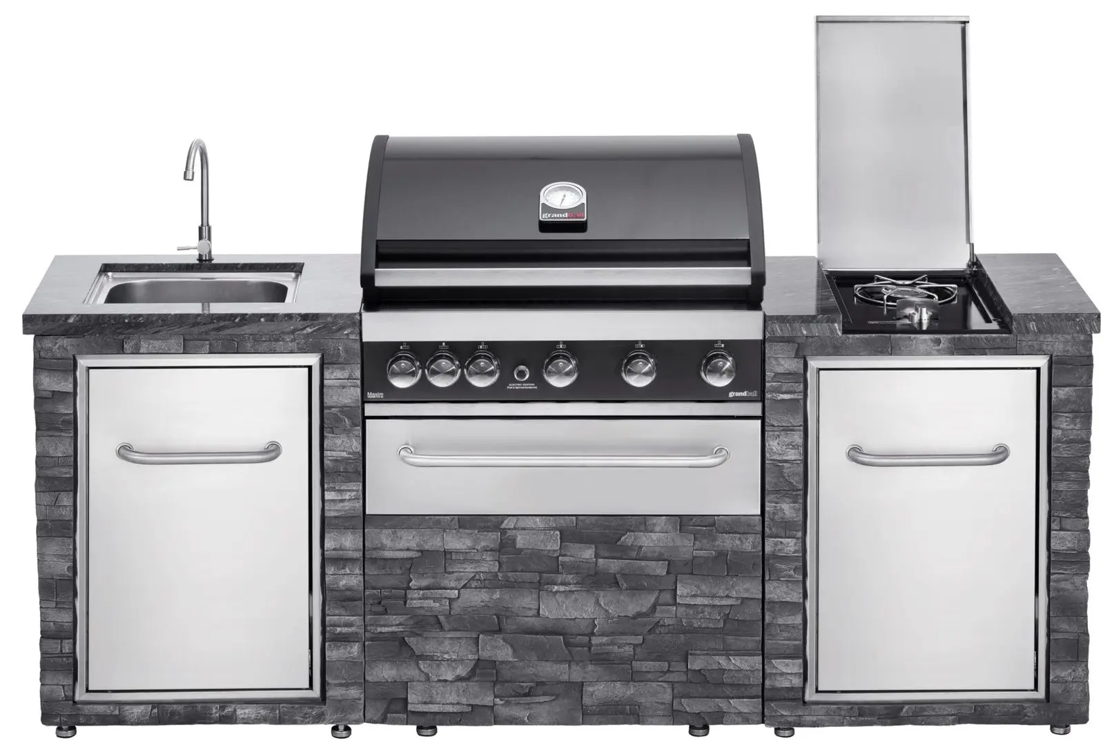 Bucatarie de exterior cu gratar pe gaz Grandhall Stone Island K04000235B + Maxim G5IB (Grey/Black) - 3