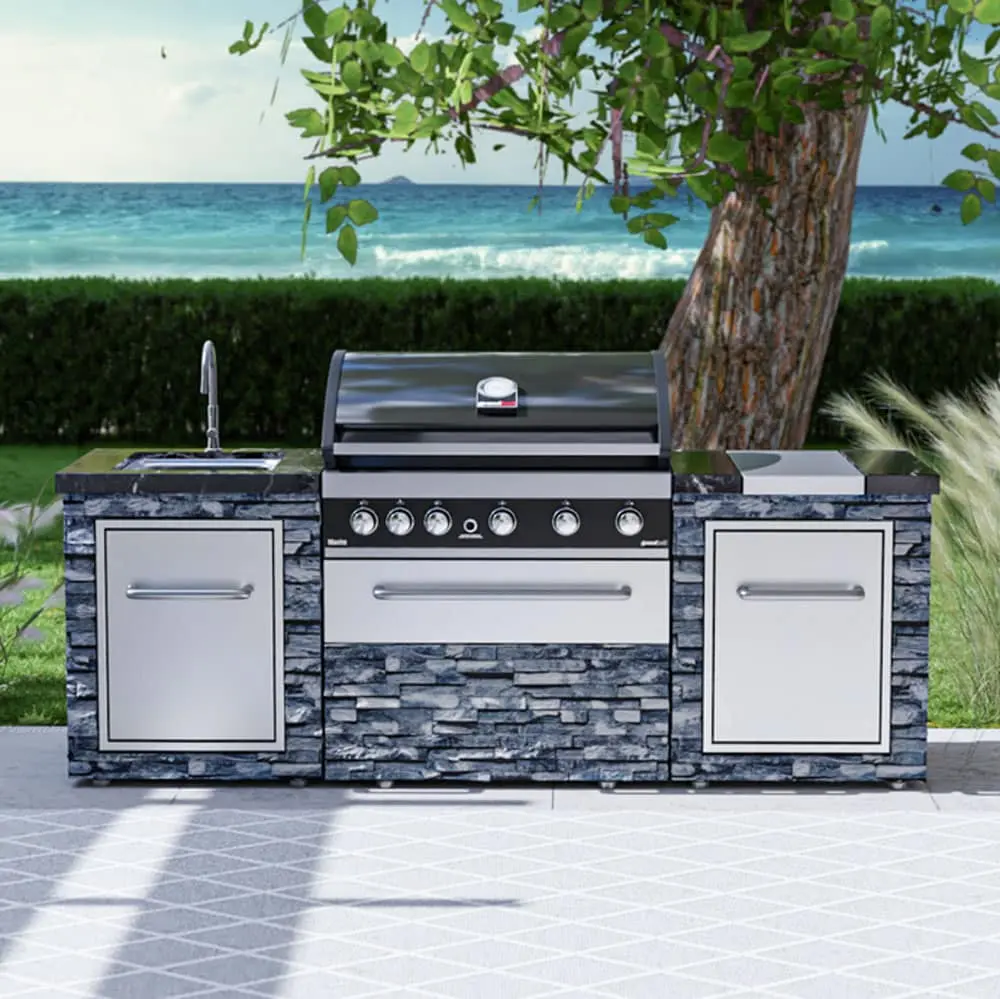 Bucatarie de exterior cu gratar pe gaz Grandhall Stone Island K04000235B + Maxim G5IB (Grey/Black) - 9