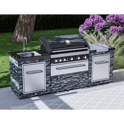 Bucatarie de exterior cu gratar pe gaz Grandhall Stone Island K04000235B + Maxim G5IB (Grey/Black) Thumb