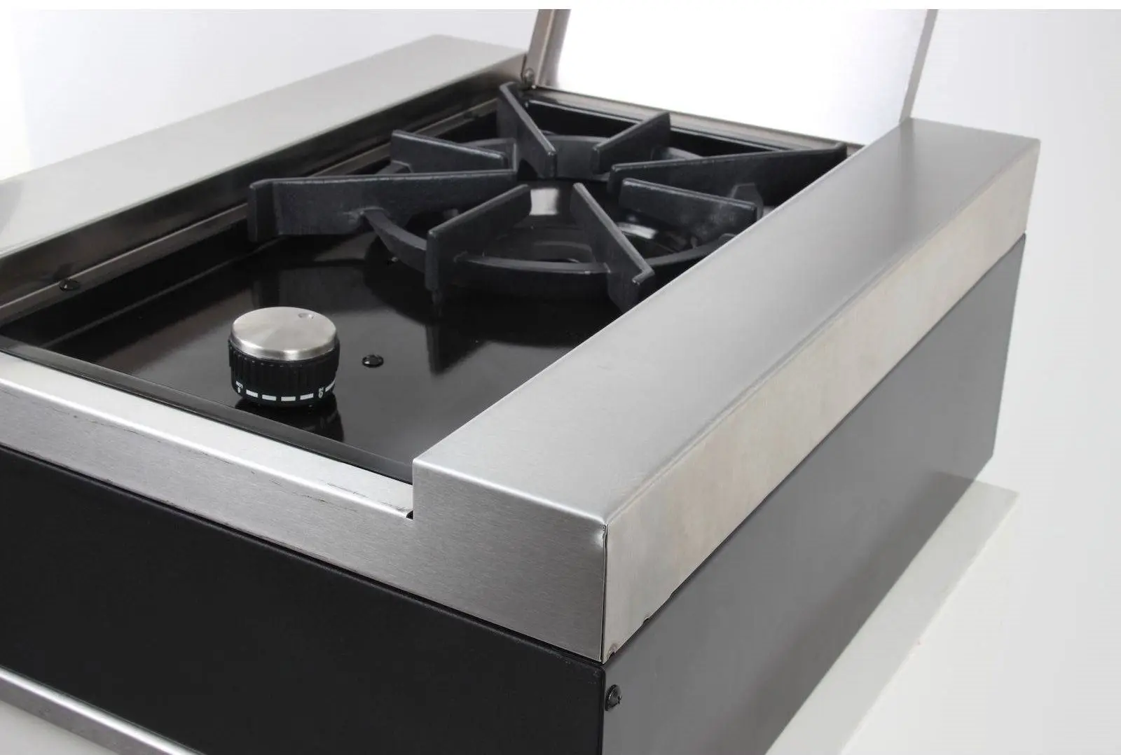 Arzator lateral pe gaz incorporabil GrandHall Side Burner (Black/Inox) - 4