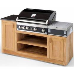 Arzator lateral pe gaz incorporabil GrandHall Side Burner (Black/Inox) Thumb