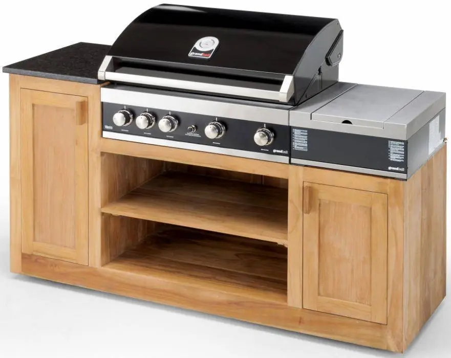 Arzator lateral pe gaz incorporabil GrandHall Side Burner (Black/Inox) - 2