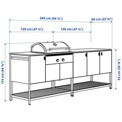 Gratar Ikea Batskar gratari carbuni 240x60 (Gri-inchis) Thumb