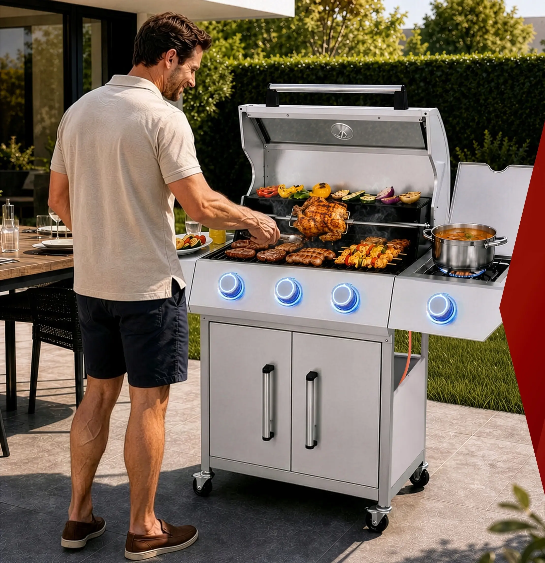 Grill pe gaz Kaminer 27422 (Inox) - 11