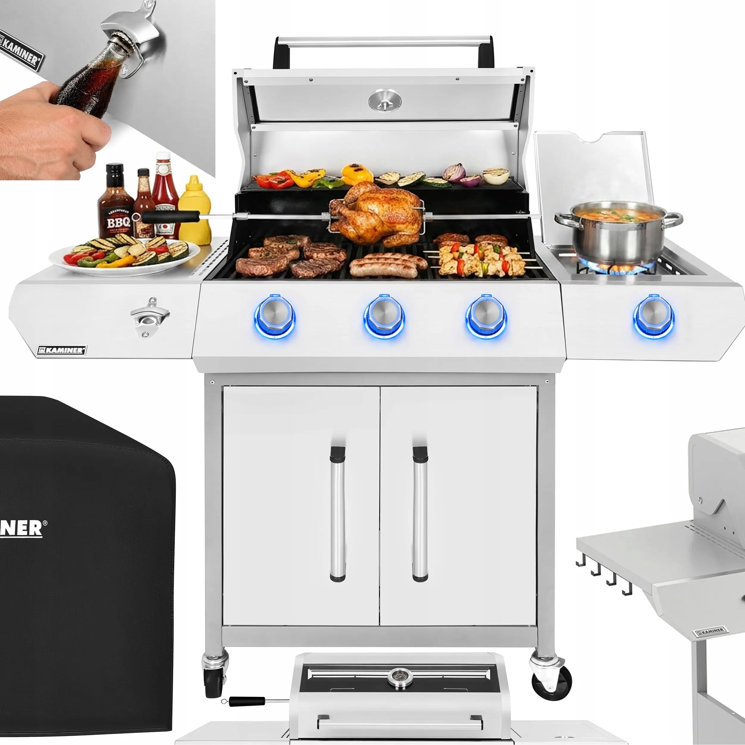 Grill pe gaz Kaminer 27422 (Inox) - 5