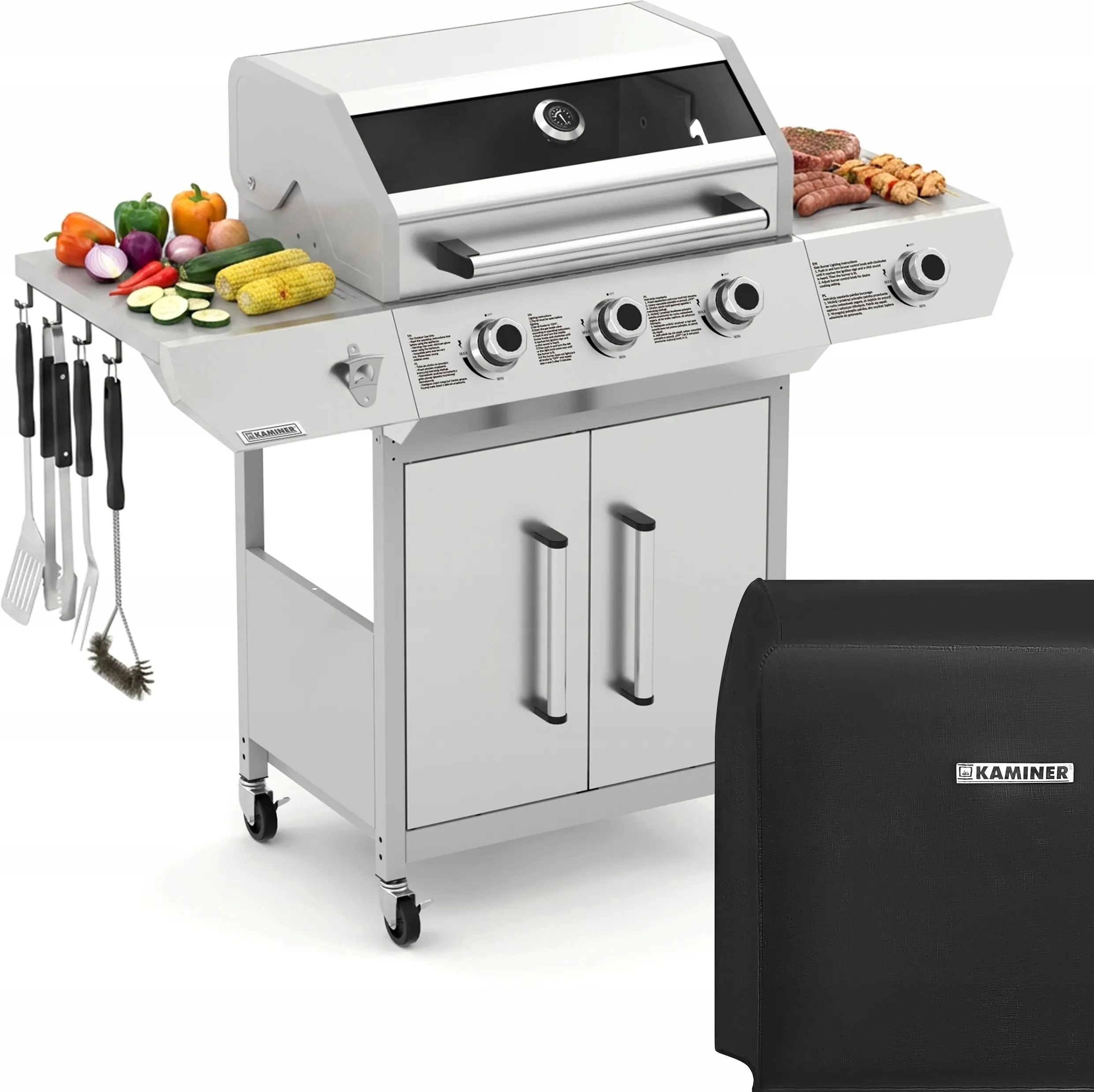 Grill pe gaz Kaminer 27422 (Inox) - 9