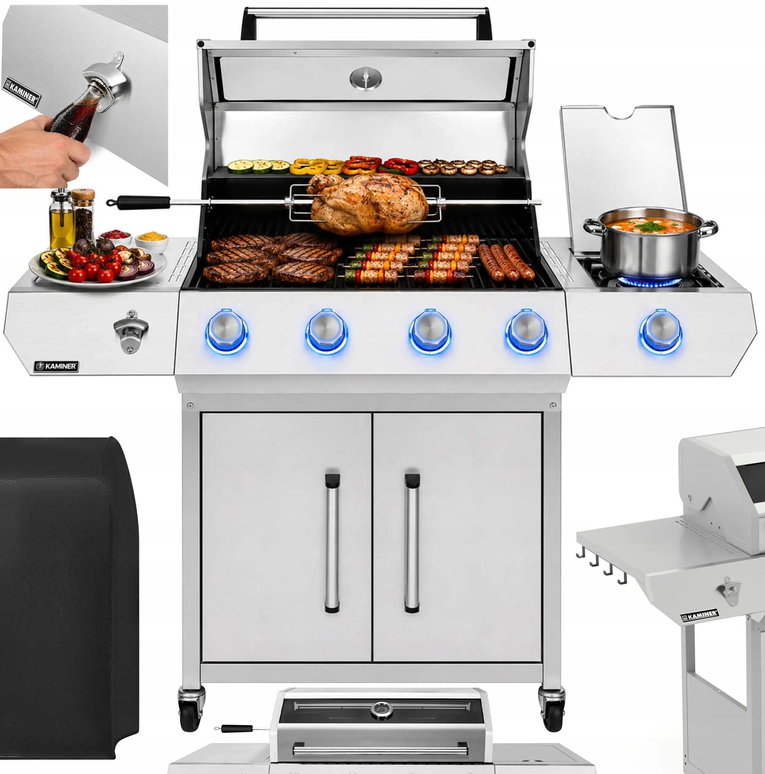 Grill pe gaz Kaminer 27423 (Inox) - 4