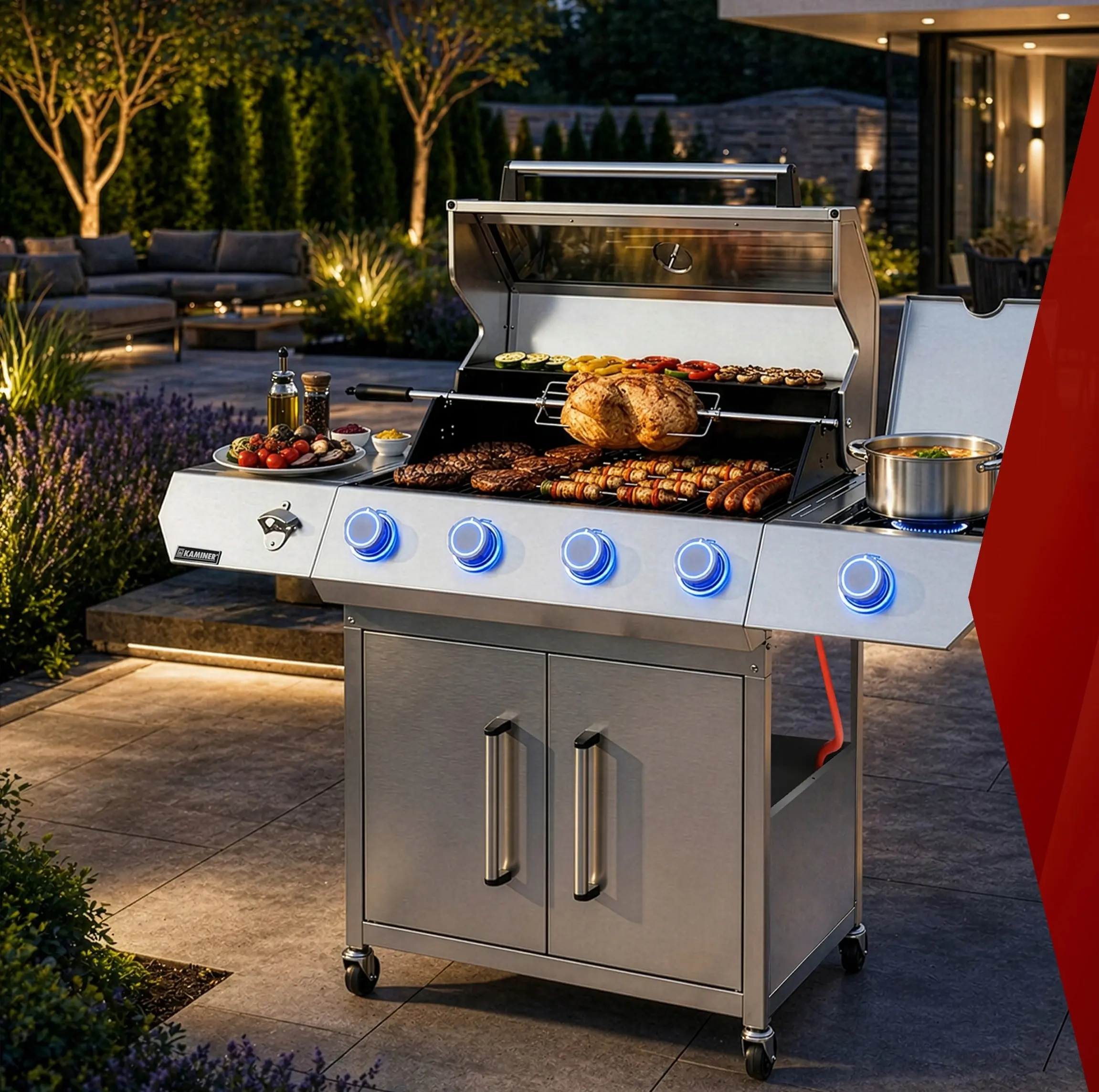 Grill pe gaz Kaminer 27423 (Inox) - 8