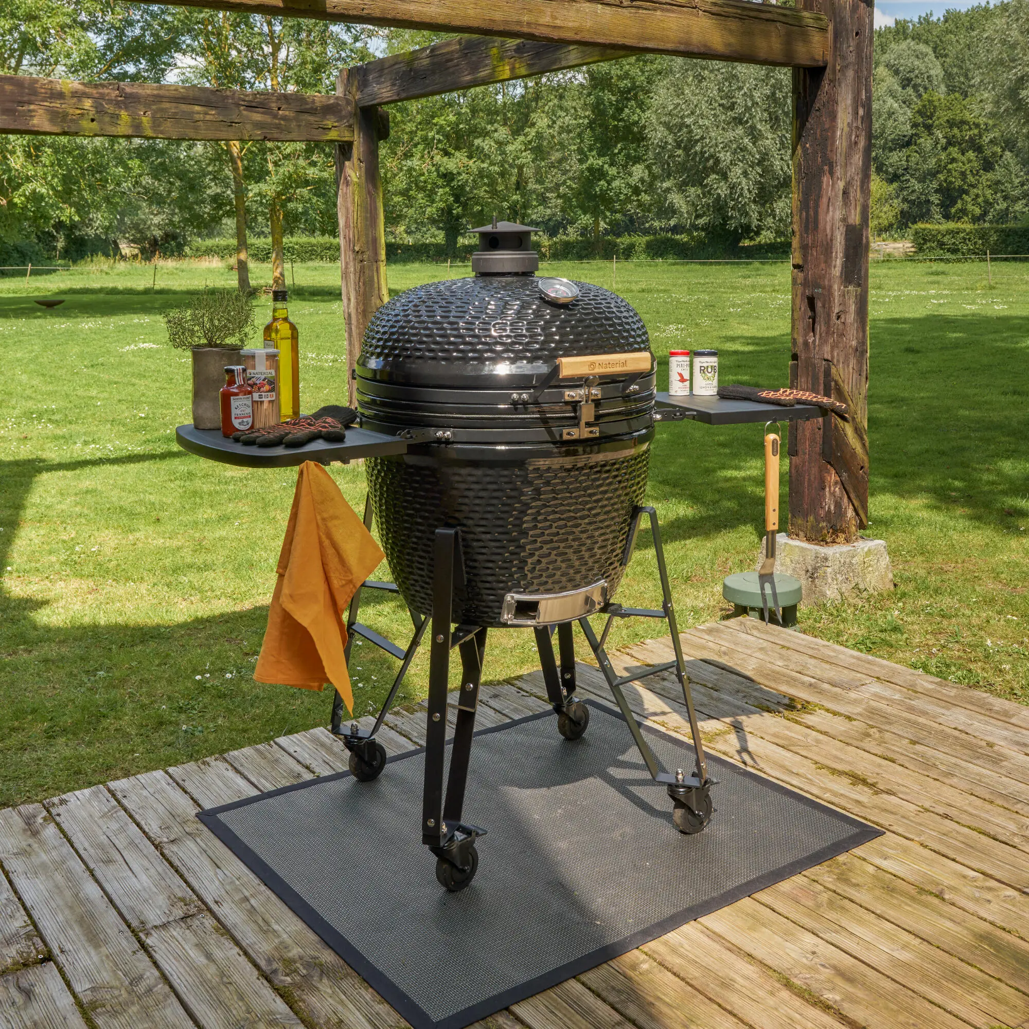 Gratar cu afumatoare Naterial Kamado (Black) - 10