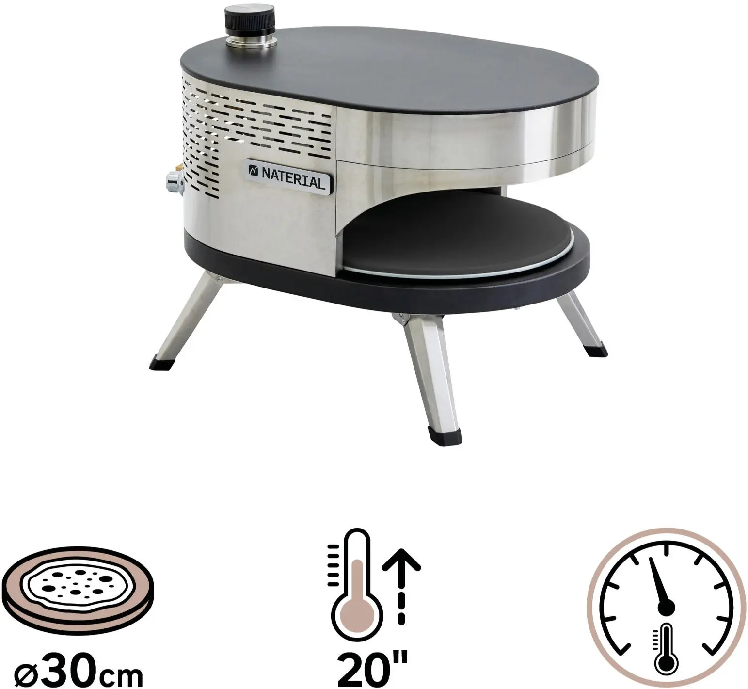 Cuptor pentru pizza Naterial 11844462 30cm (Inox) - 3