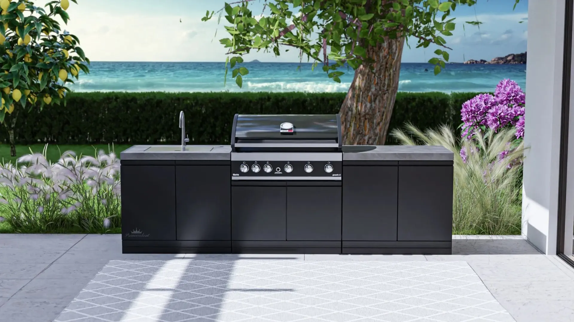 Уличная кухня с газовым грилем Grandhall SK0GK-01 + Maxim G5IB (Grey/Black) - 5