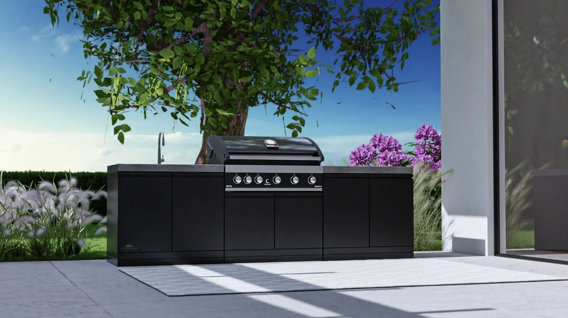 Уличная кухня с газовым грилем Grandhall SK0GK-01 + Maxim G5IB (Grey/Black) - 6