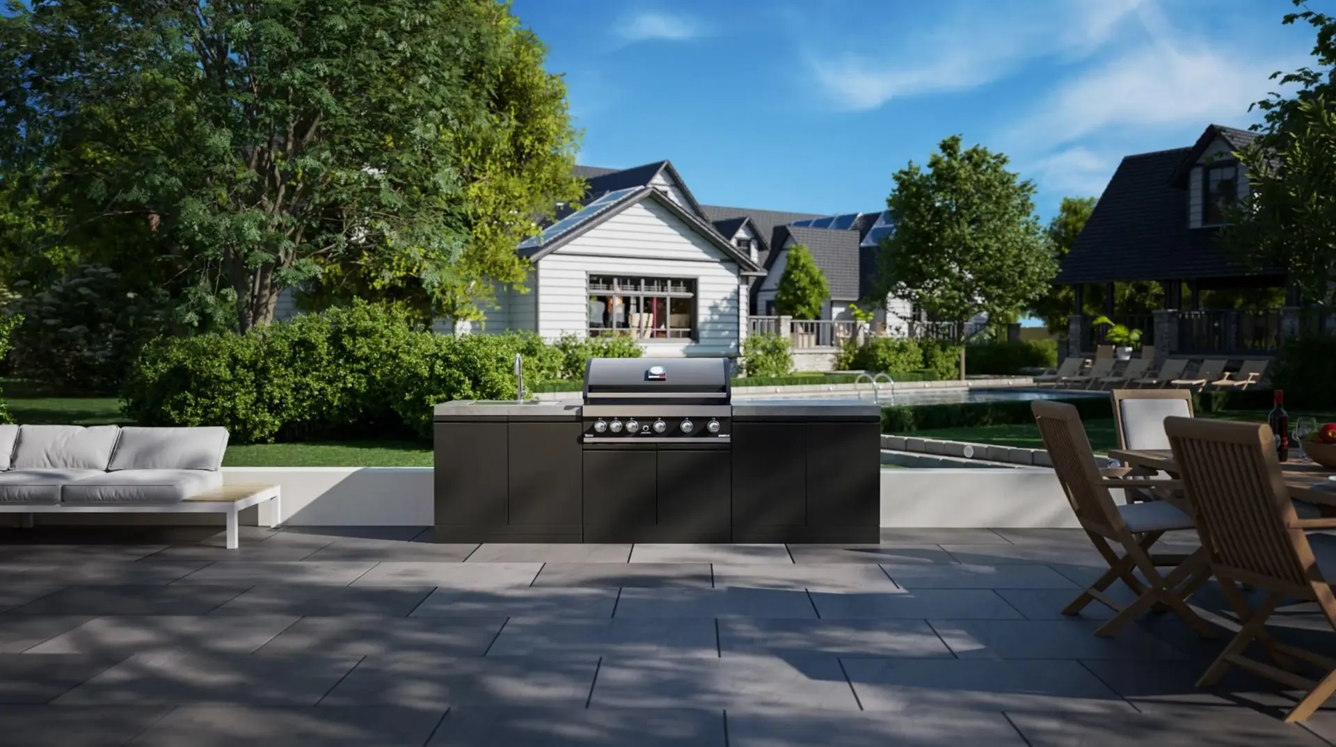 Уличная кухня с газовым грилем Grandhall SK0GK-01 + Maxim G5IB (Grey/Black) - 8