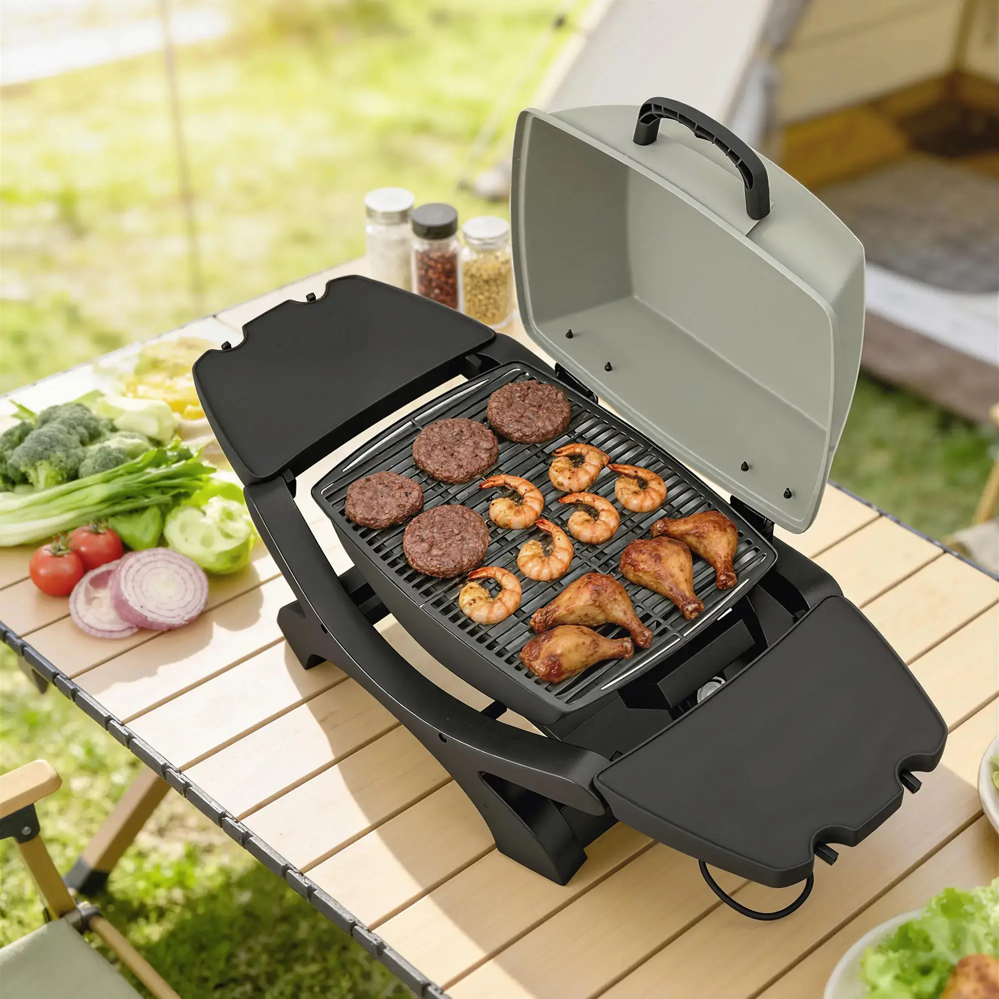 Gratar electric de exterior Outsunny 846-292V90BK (Black) - 4