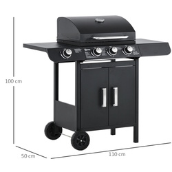 Grill pe gaz Outsunny 846-064V91 (Black) Thumb