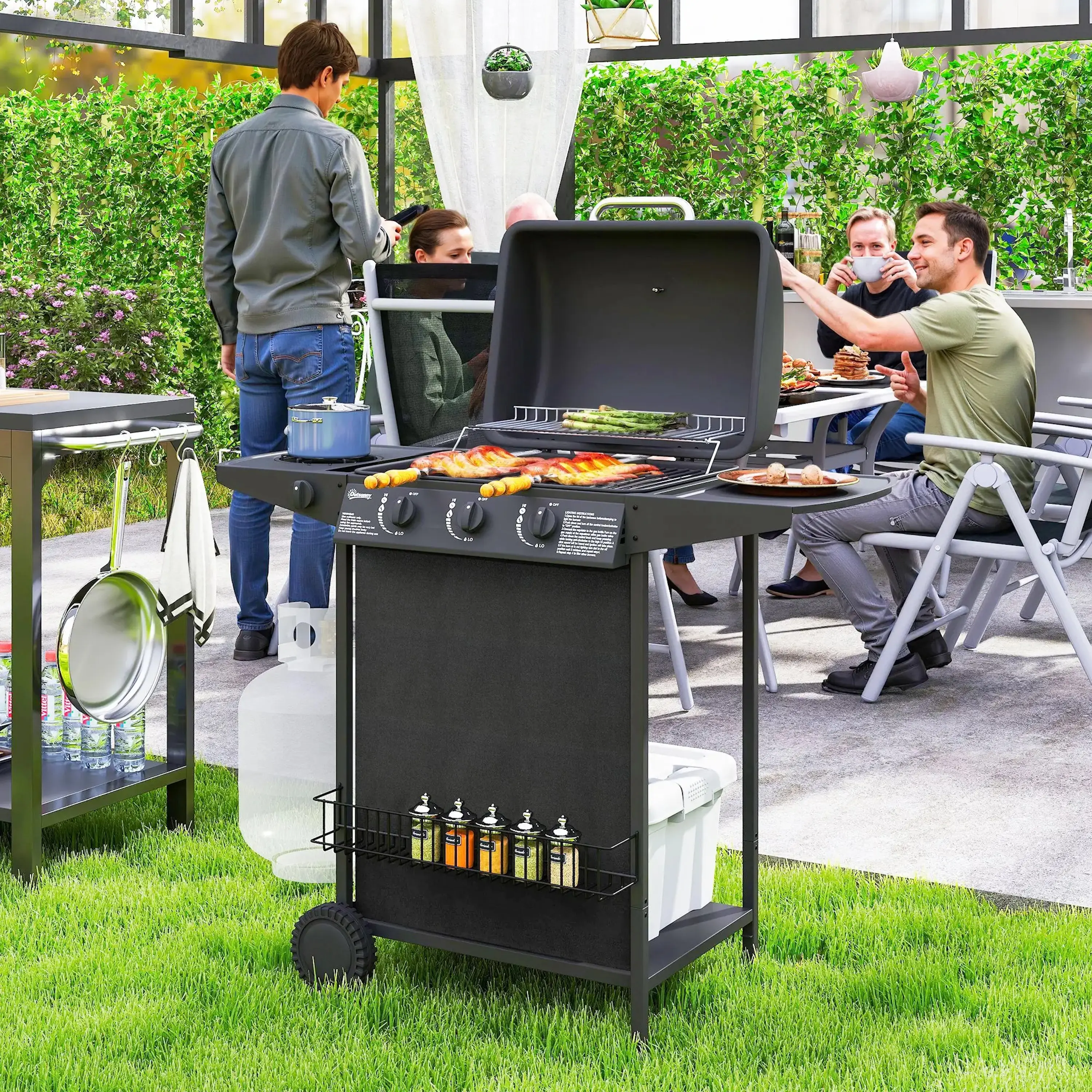 Grill pe gaz Outsunny 846-167V50BK (Black) - 4