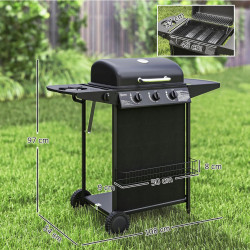 Grill pe gaz Outsunny 846-167V50BK (Black) Thumb