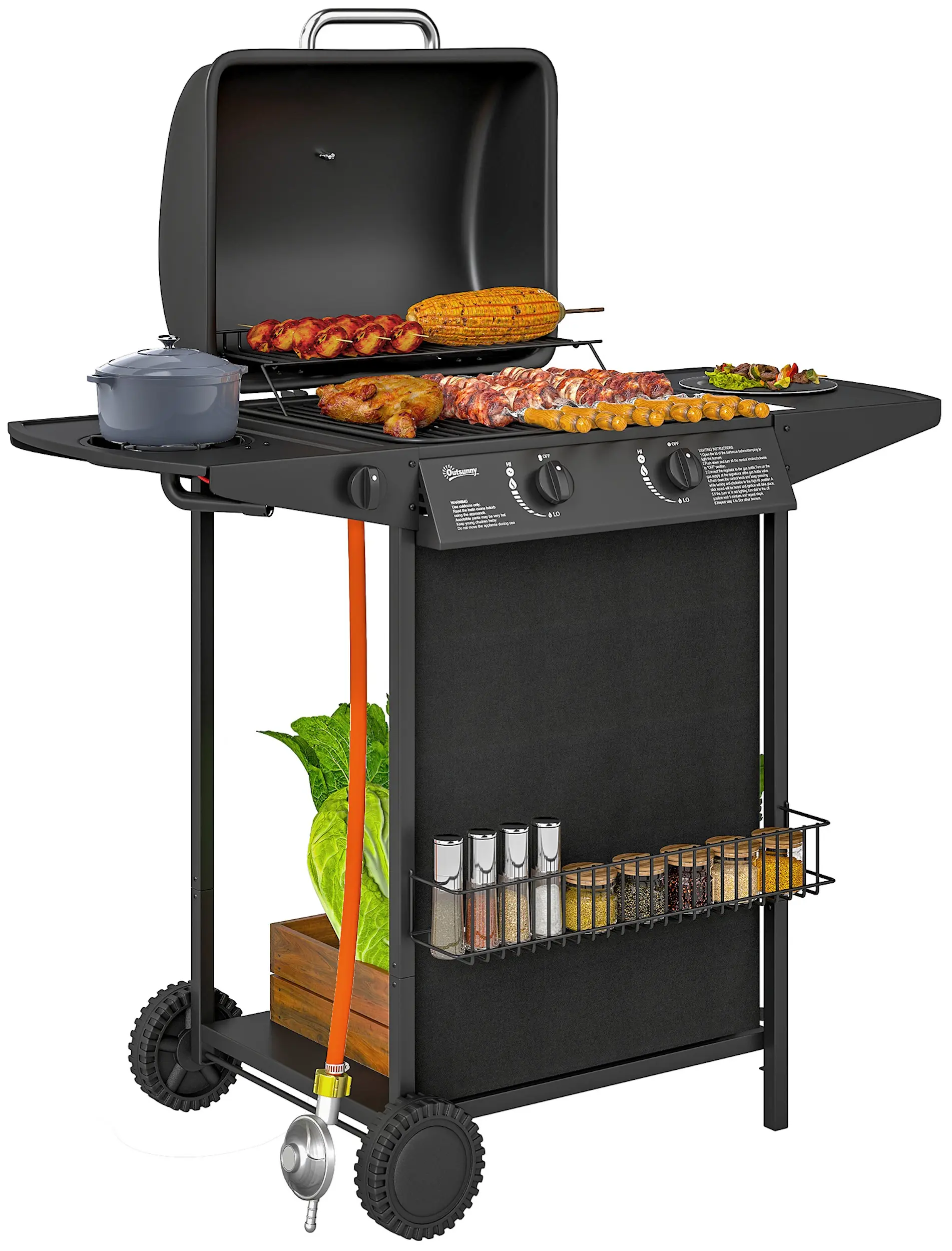 Газовый гриль Outsunny 846-168V50BK (Black) - 2