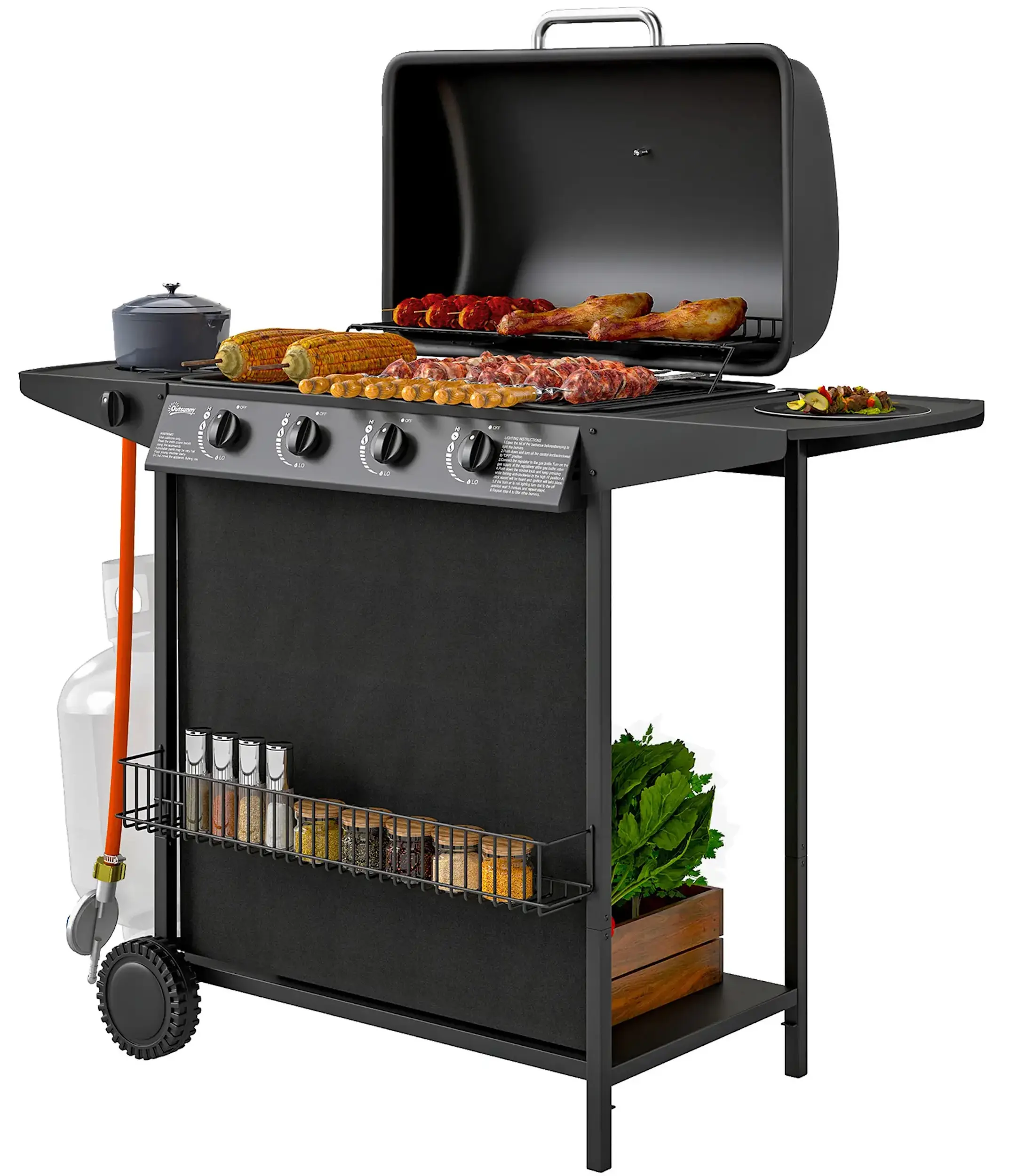 Газовый гриль Outsunny 846-172V50BK (Black) - 2