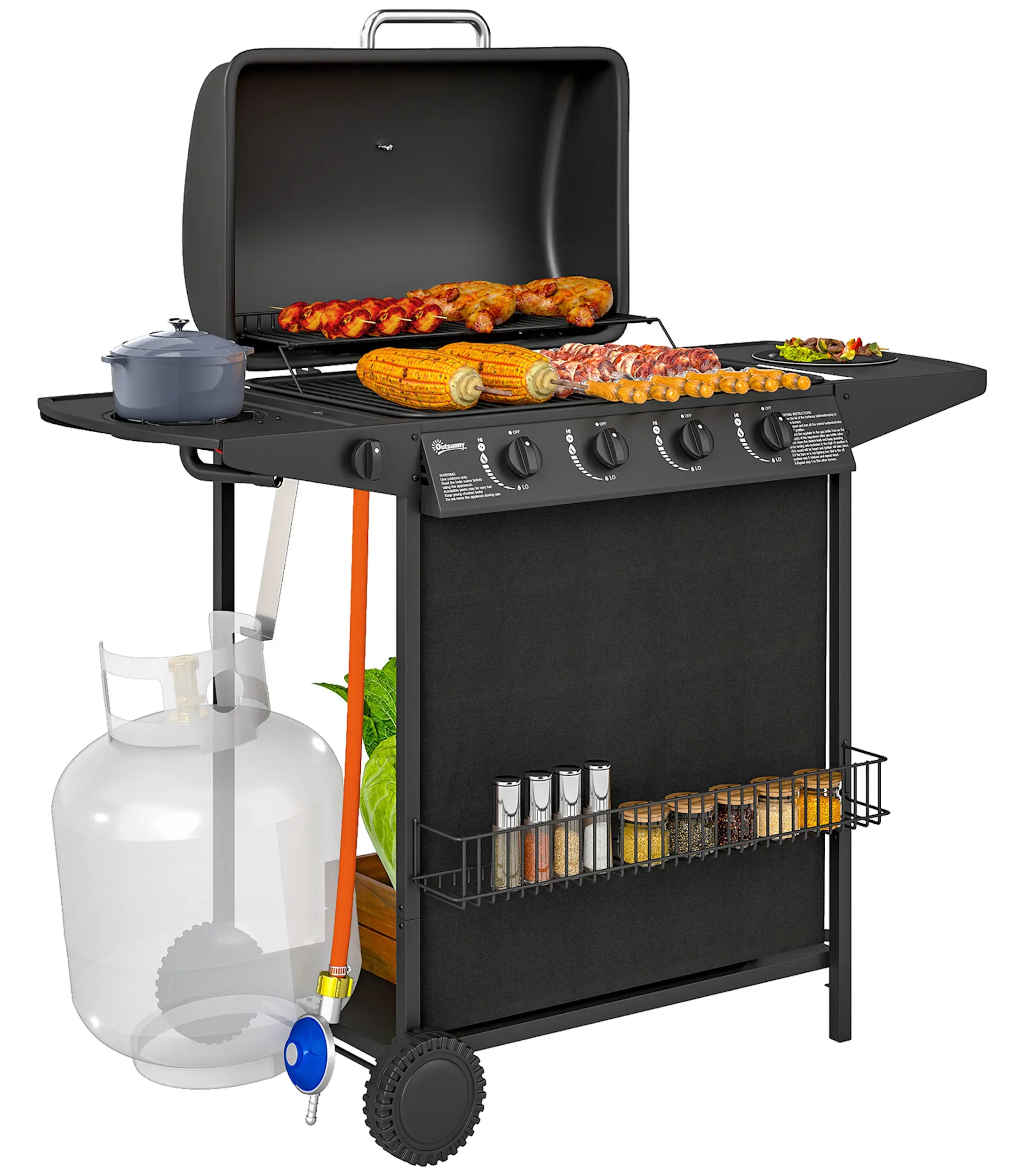 Газовый гриль Outsunny 846-172V50BK (Black) - 3