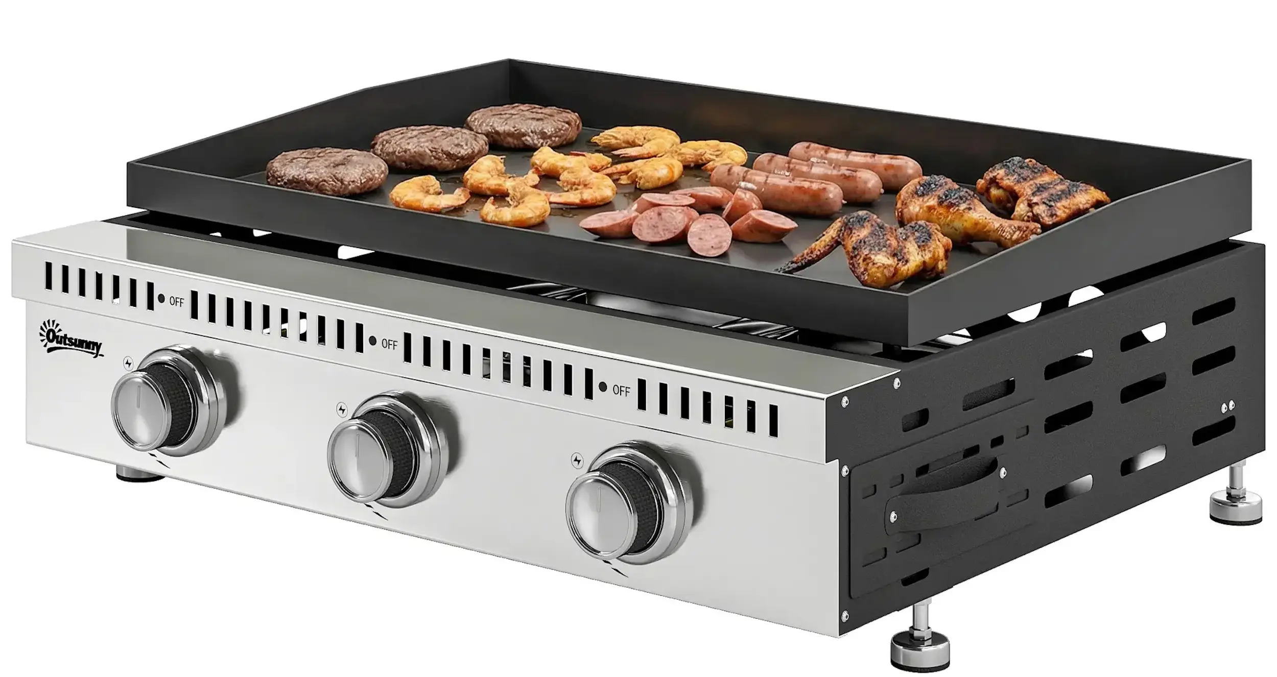 Grill pe gaz Outsunny 846-262V50BK (Black/Inox) - 2