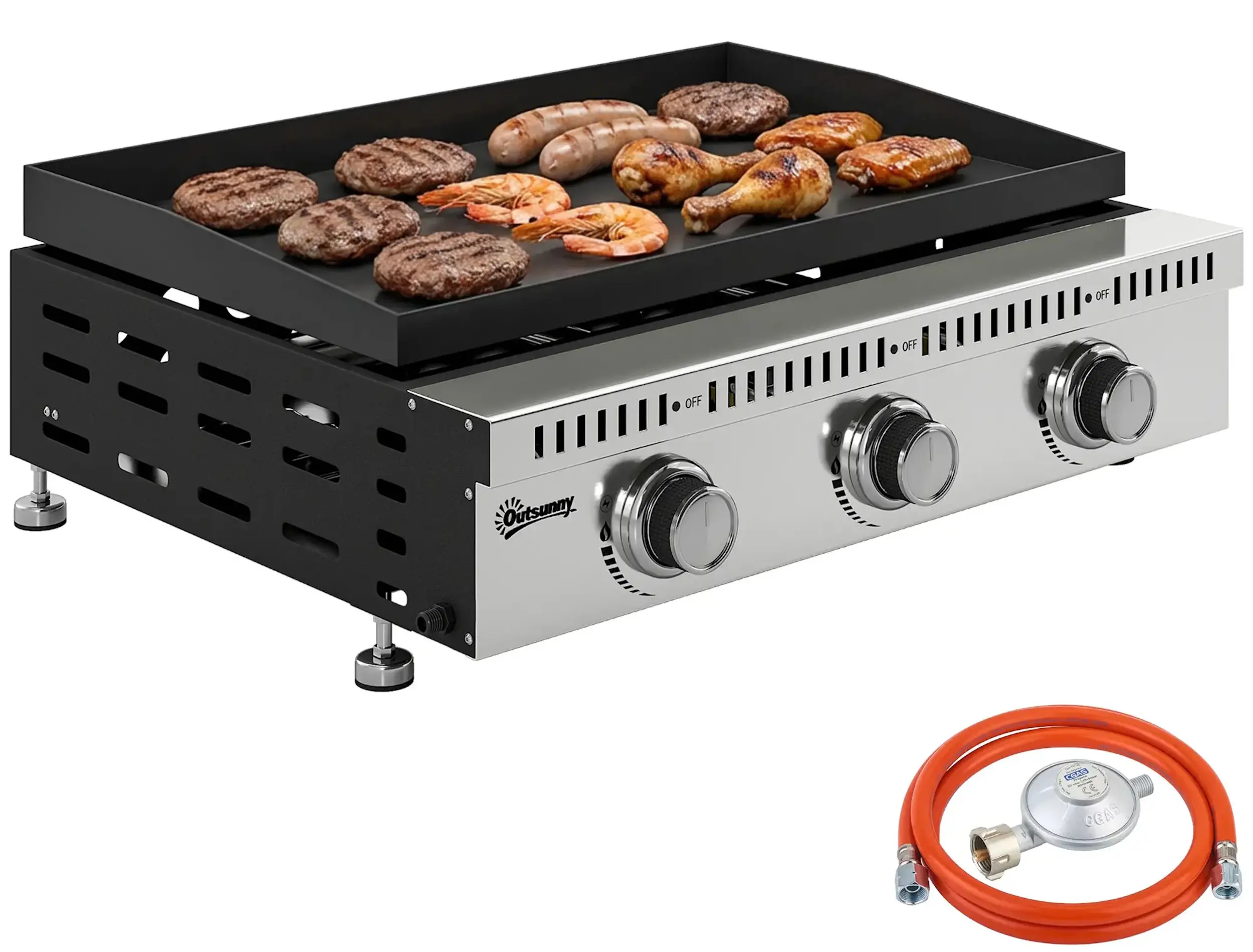Grill pe gaz Outsunny 846-262V50BK (Black/Inox) - 3