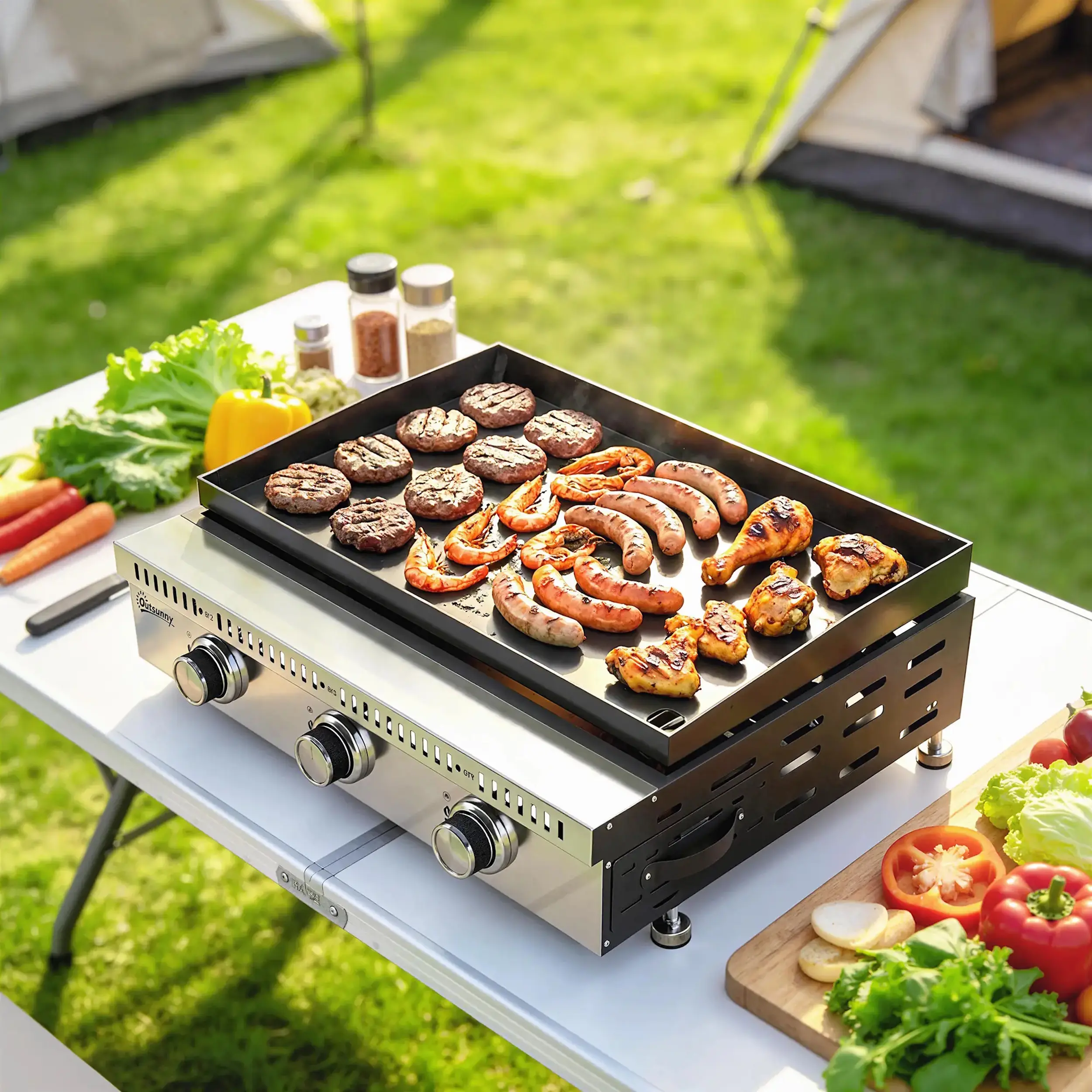 Grill pe gaz Outsunny 846-262V50BK (Black/Inox) - 5