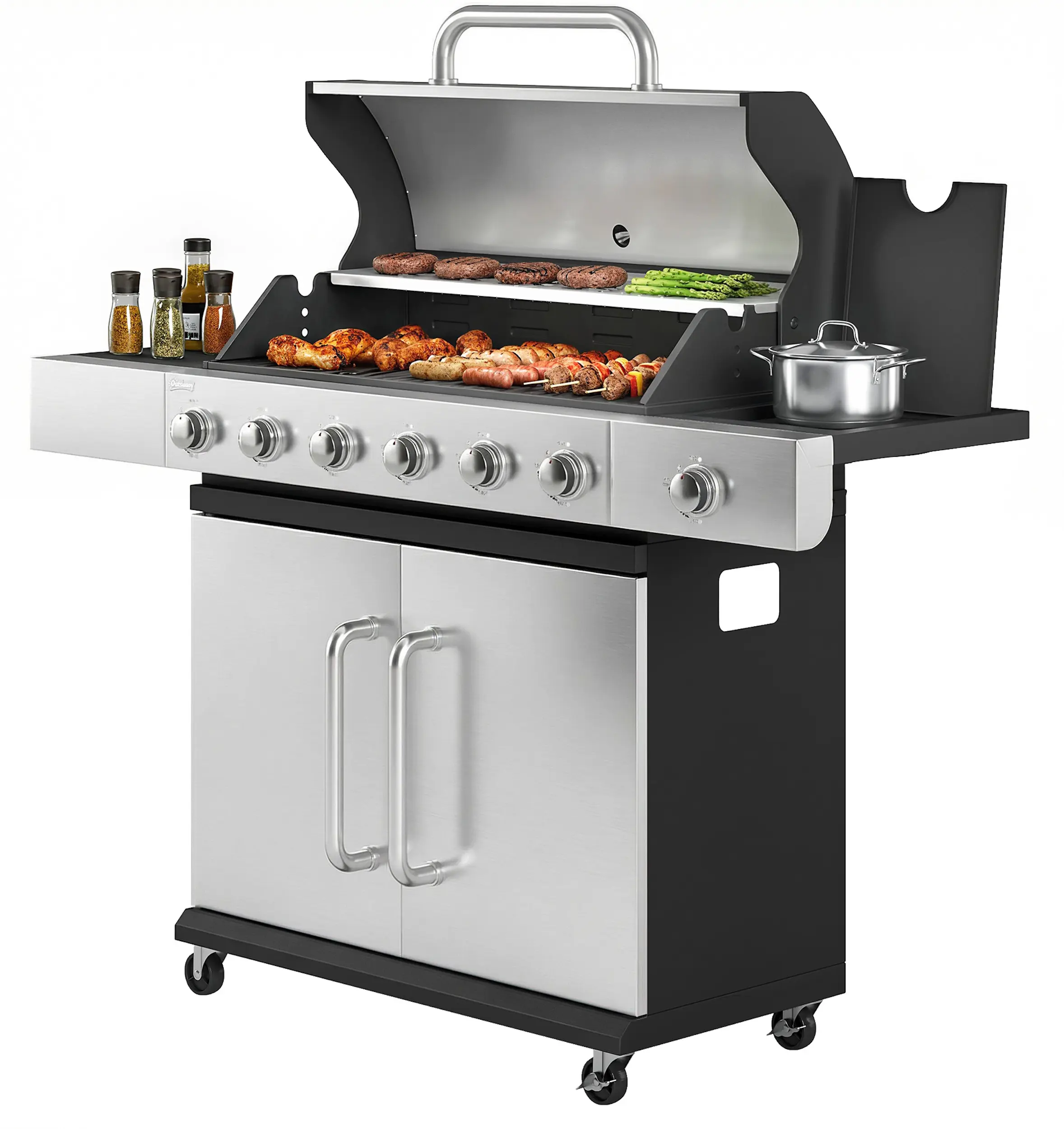 Grill pe gaz Outsunny 846-289V50SR (Silver/Grey) - 2