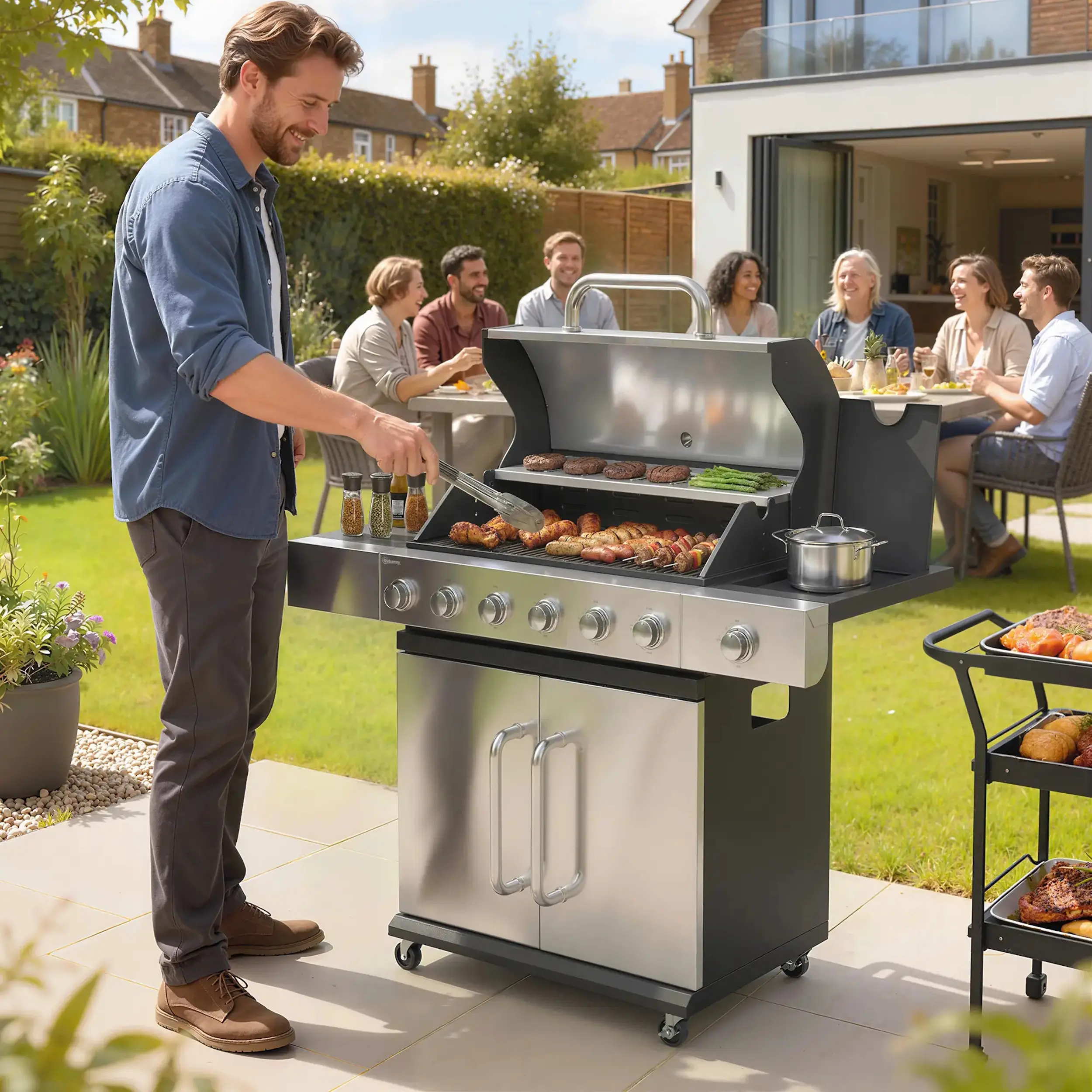 Grill pe gaz Outsunny 846-289V50SR (Silver/Grey) - 3