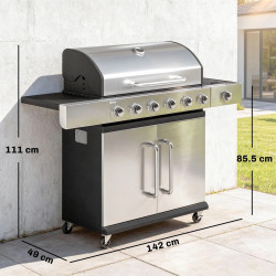 Grill pe gaz Outsunny 846-289V50SR (Silver/Grey) Thumb