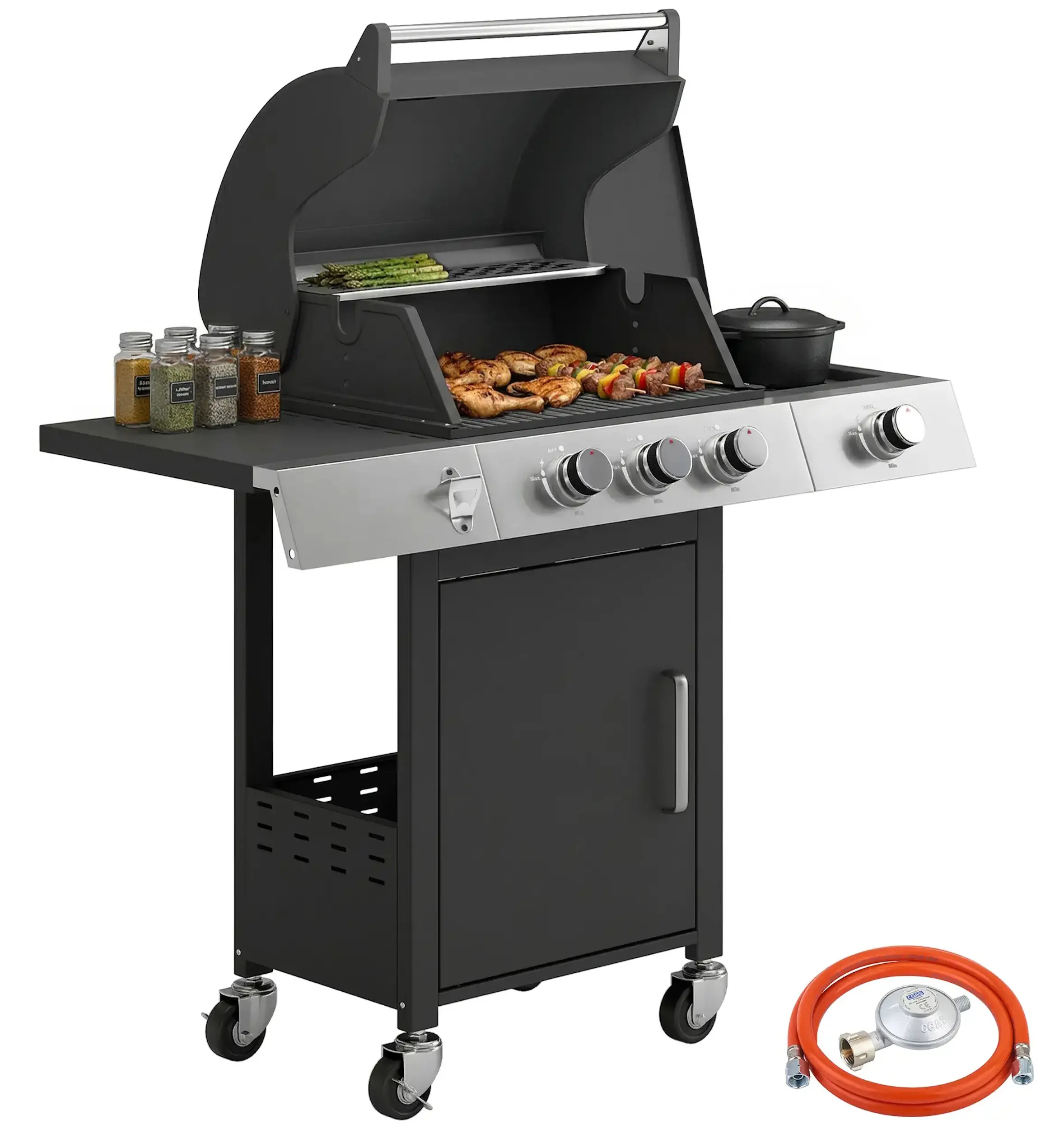 Grill pe gaz Outsunny 846-291V50BK (Black) - 2