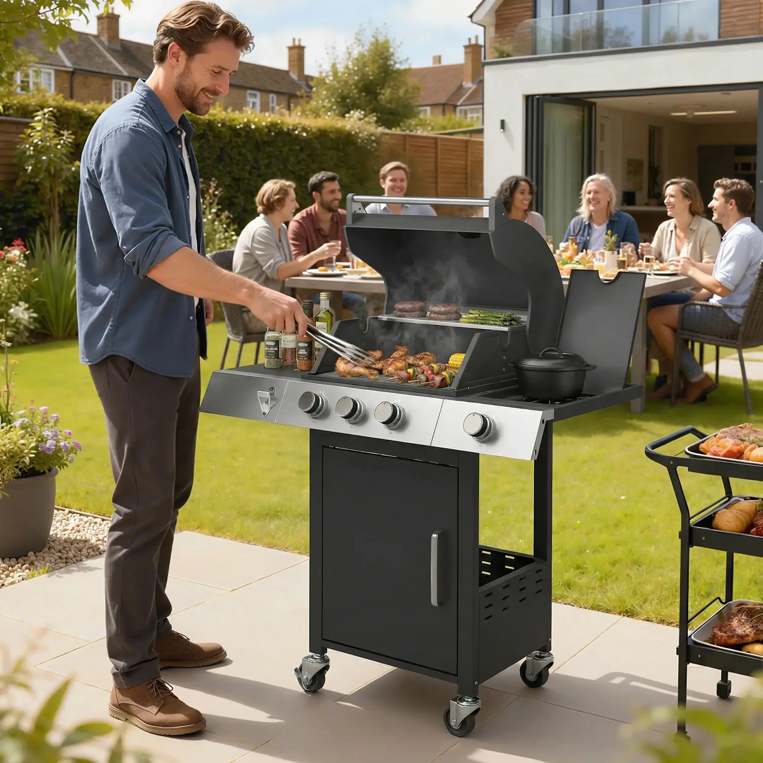 Grill pe gaz Outsunny 846-291V50BK (Black) - 3