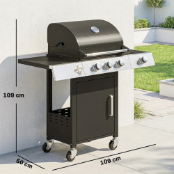 Grill pe gaz Outsunny 846-291V50BK (Black) Thumb