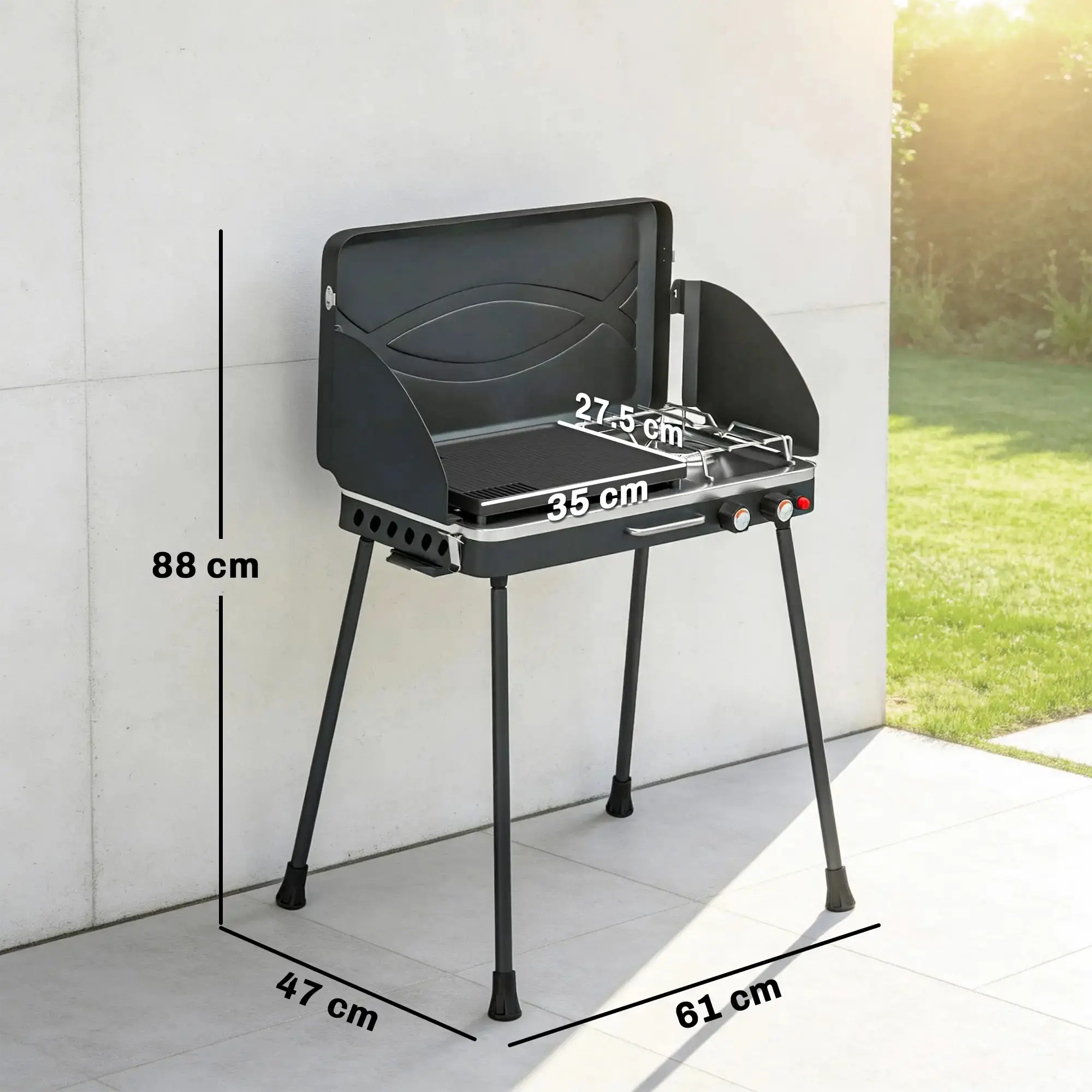 Gratar pe gaz Outsunny 846-309V50BK (Black) - 4