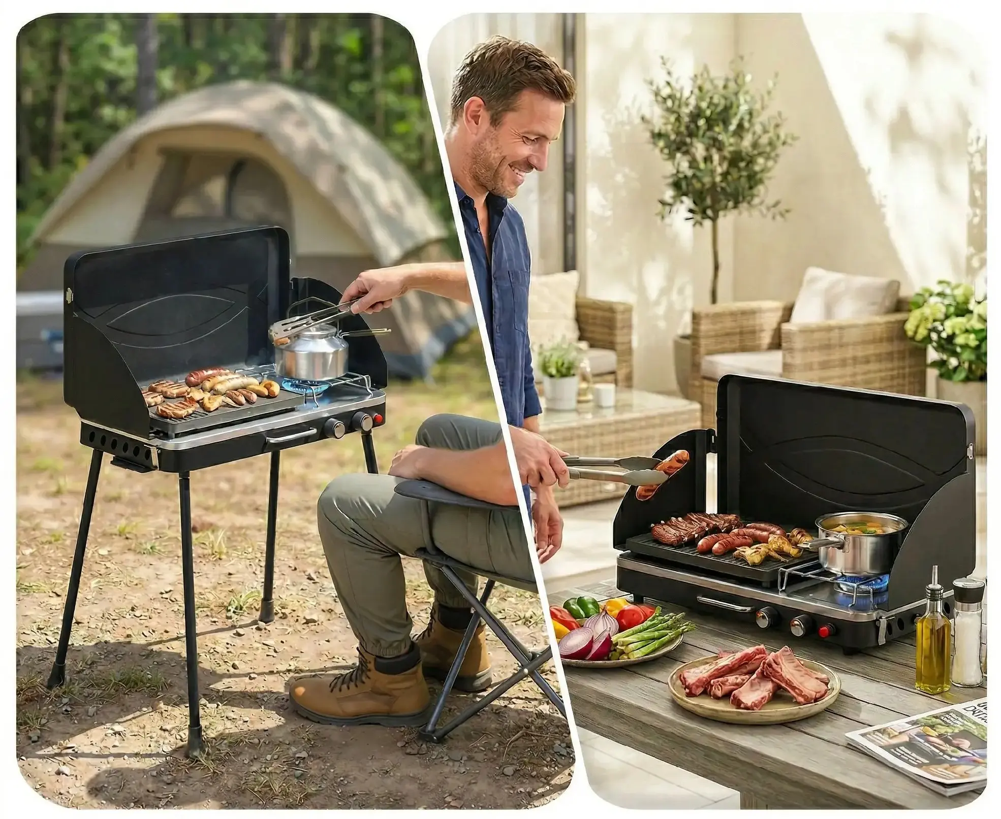 Gratar pe gaz Outsunny 846-309V50BK (Black) - 5