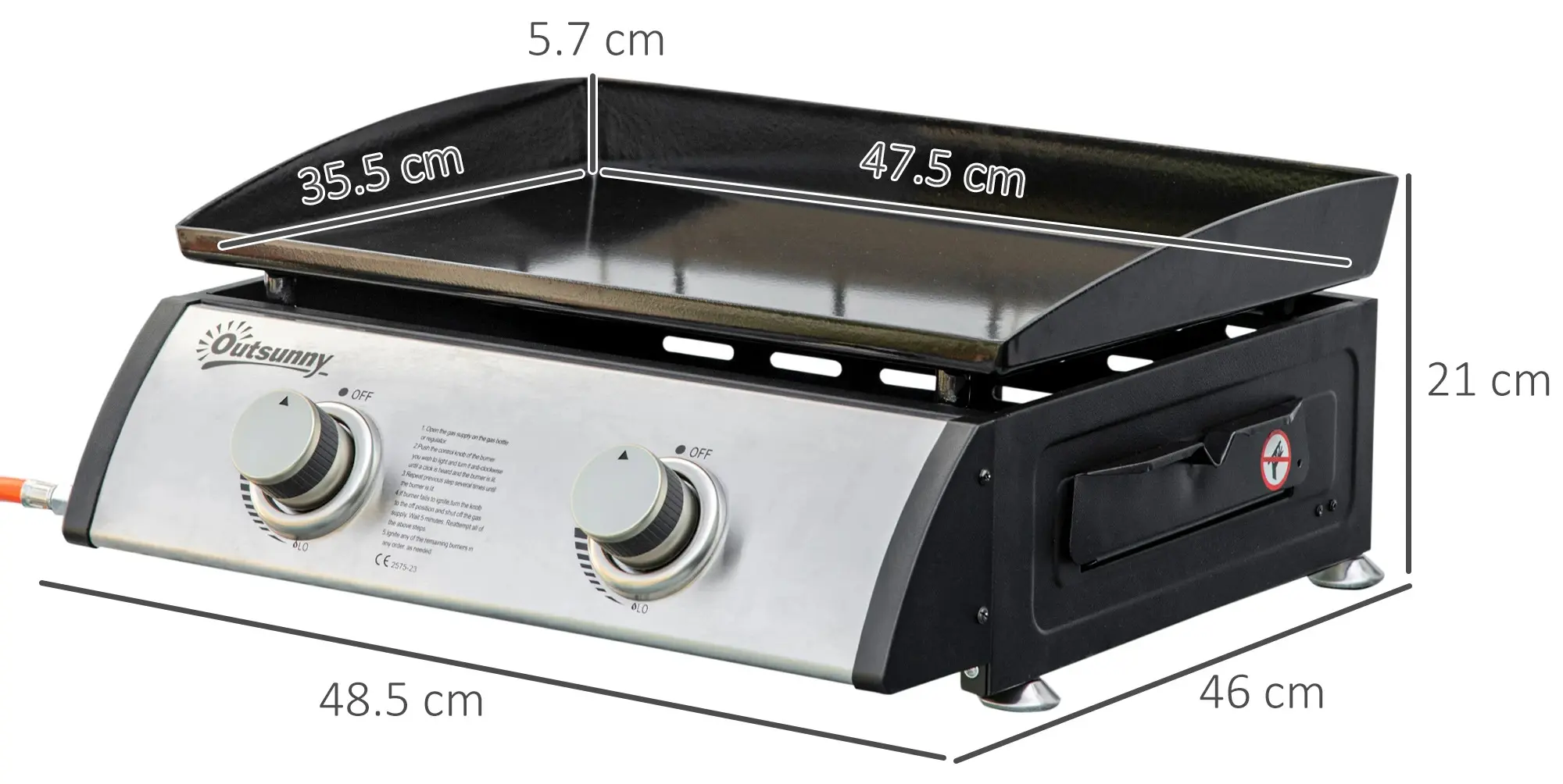 Gratar pe gaz portabil Outsunny 846-108V50SR (Silver) - 3
